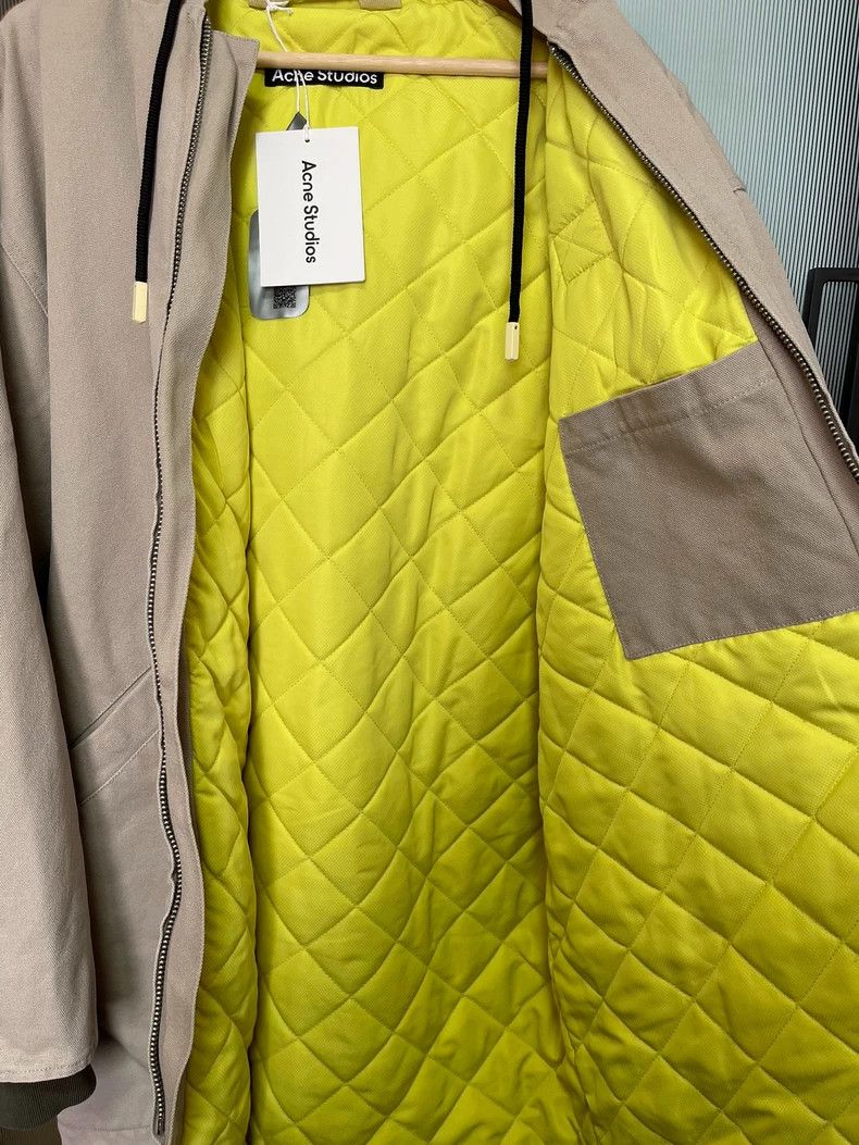 Acne Studios Acne Studios Grey leather logo drawstring loose coat Size S / US 4 / IT 40 - 4 Thumbnail