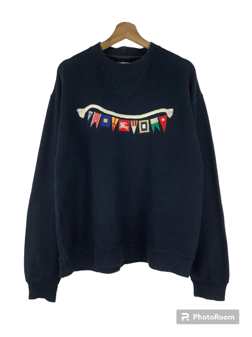 image of Burberrys Embroidery Sweatshirt in Faded Blue, Men's (Size Medium)