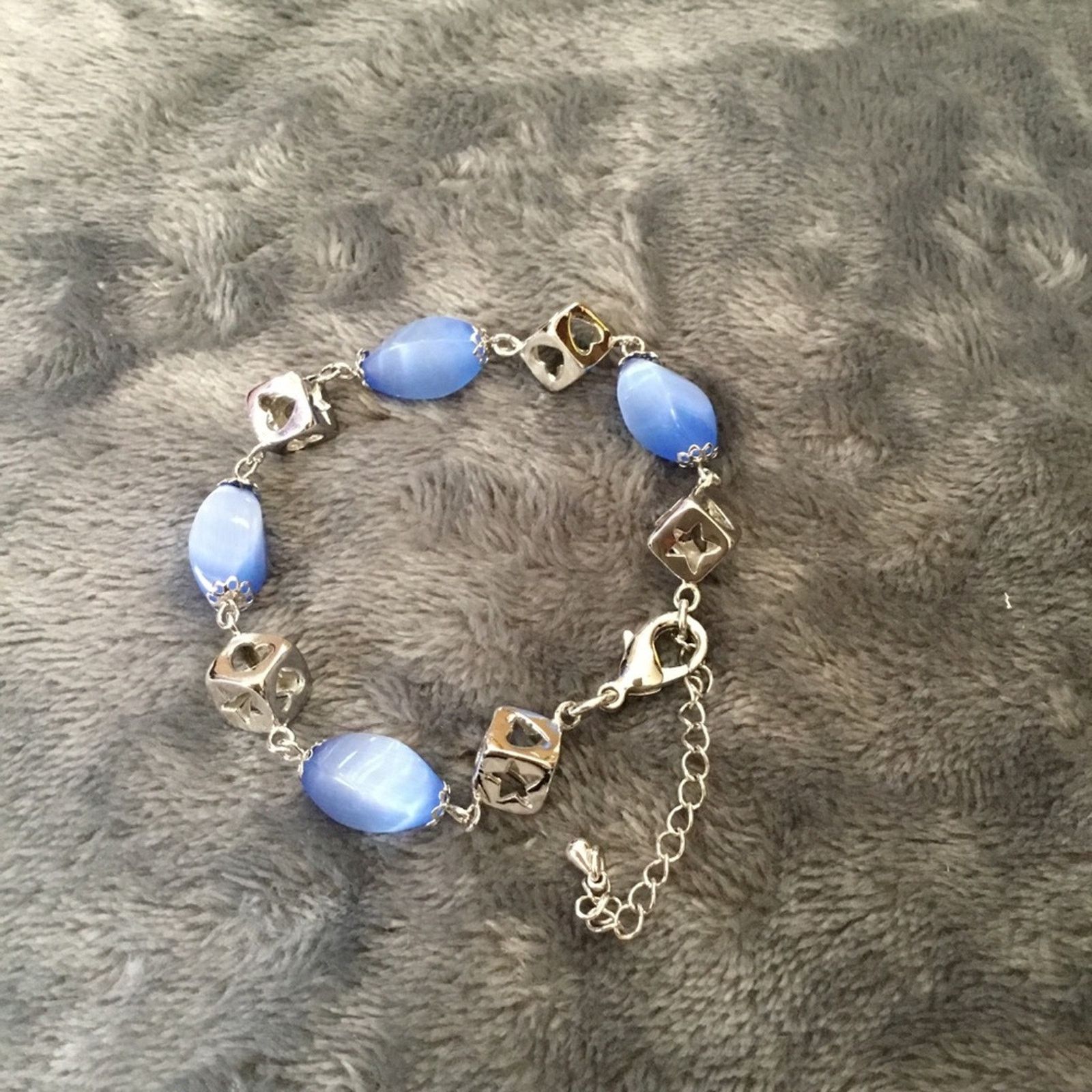 Other Silver Blue with Cubes Bracelet Size ONE SIZE - 1 Thumbnail
