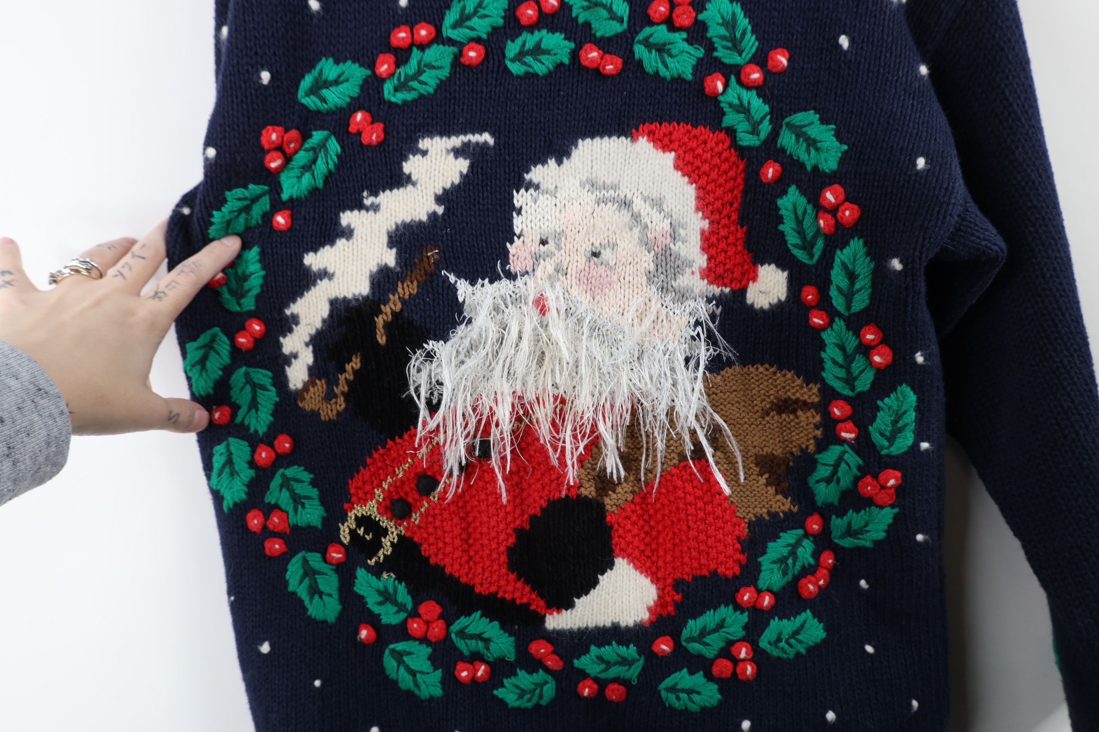 Vintage Vintage 90s Design Philip Santa Claus Christmas Sweater Size S / US 4 / IT 40 - 4 Thumbnail