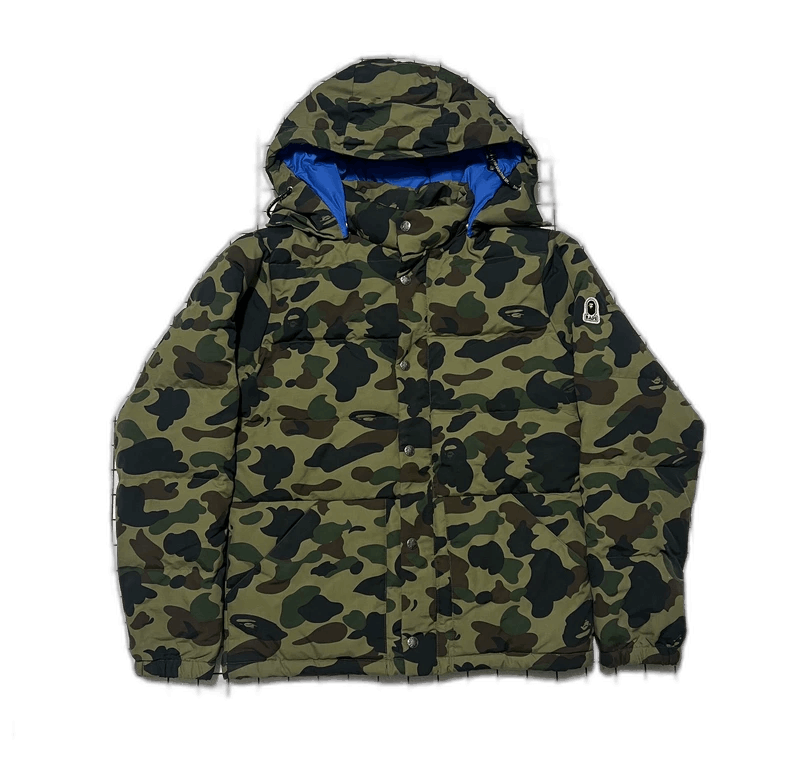 Bape Bape Green Camouflage Puffer Jacket with Detachable Hood Size US M / EU 48-50 / 2 - 1 Thumbnail