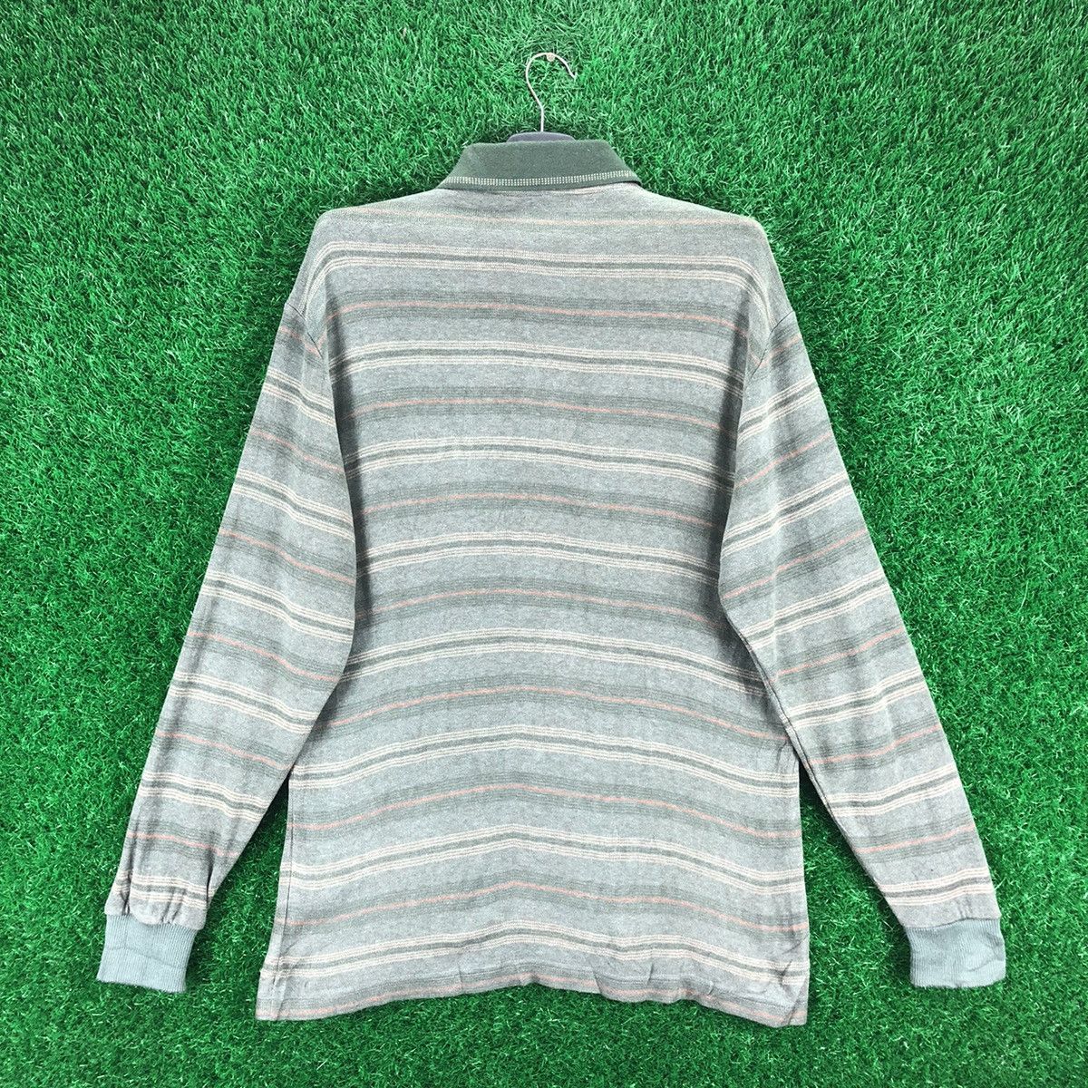 Designer × Japanese Brand × Vintage Vintage 90's Polo Knit Shirt Striped by Mr.Peal Size US L / EU 52-54 / 3 - 4 Thumbnail