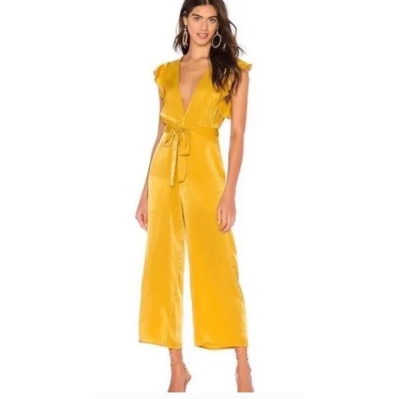 REVOLVE Tularosa Sunset Yellow Ruffle Sleeve Jumpsuit Size 27" / US 4 / IT 40 - 1 Thumbnail