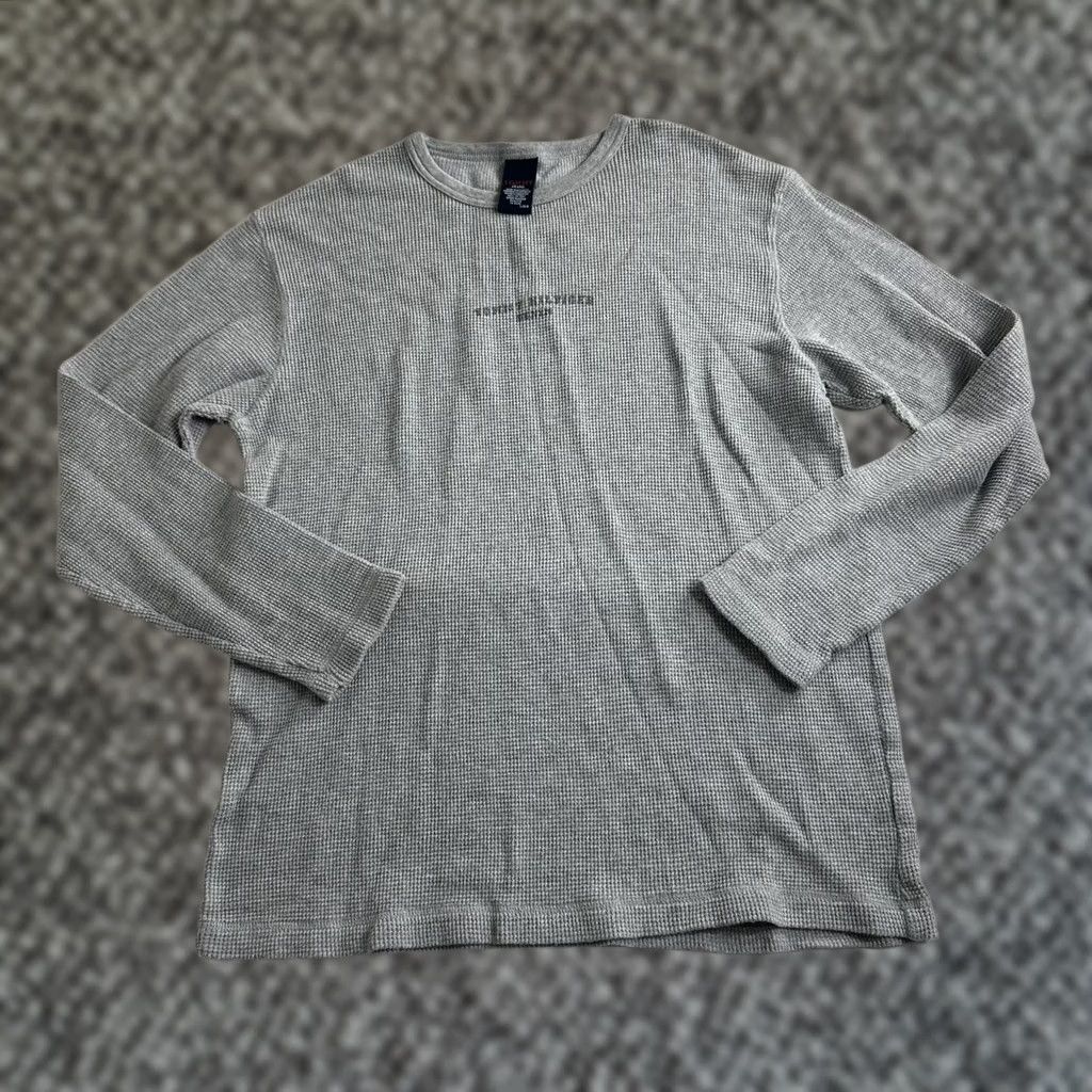 Tommy Hilfiger Tommy Hilfiger Waffle Thermal Knit Shirt Pullover Large Gray Long Sleeve Mens Size US L / EU 52-54 / 3 - 1 Thumbnail