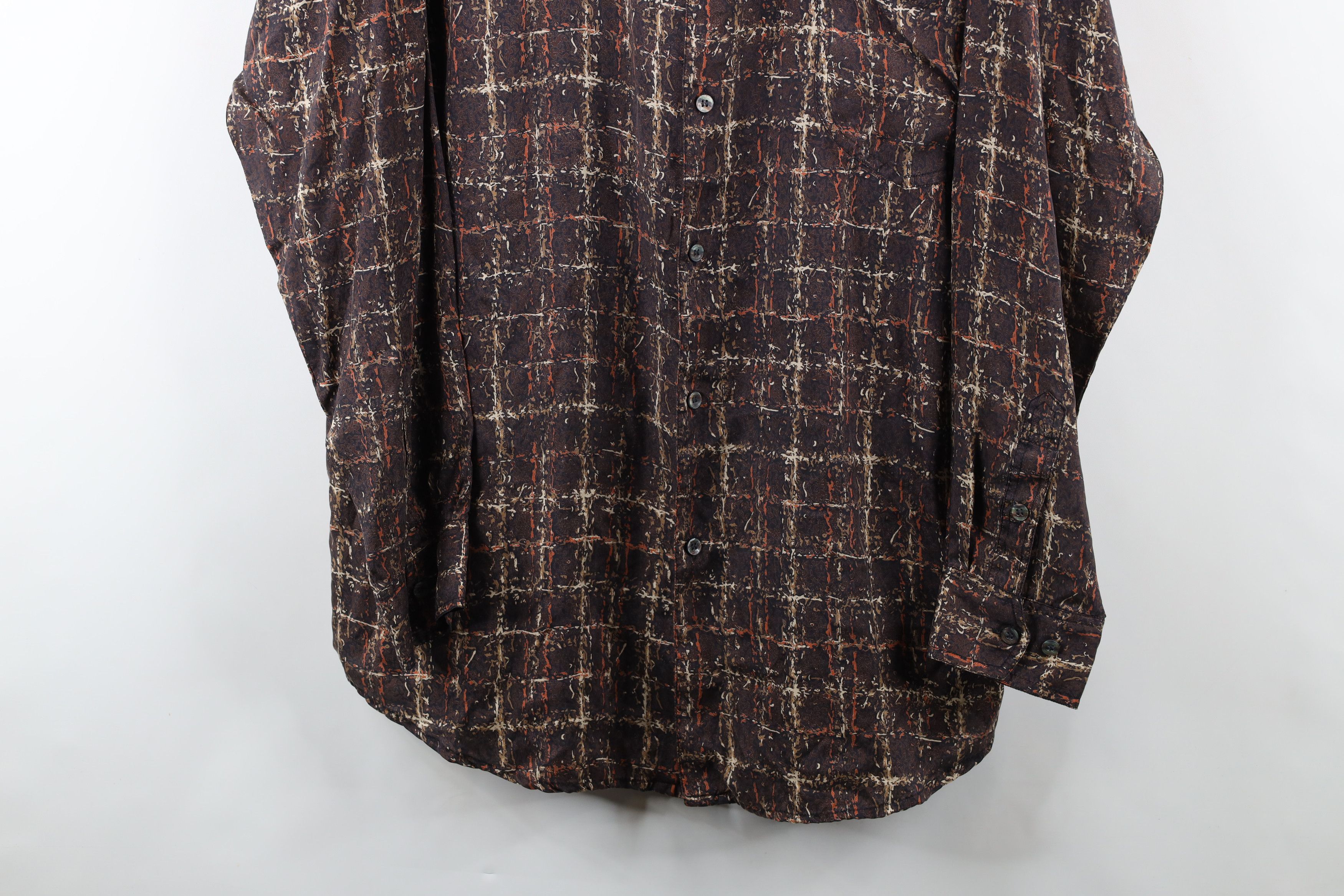 Vintage Vintage 90s Streetwear Abstract Band Collar Button Shirt Size US L / EU 52-54 / 3 - 3 Thumbnail
