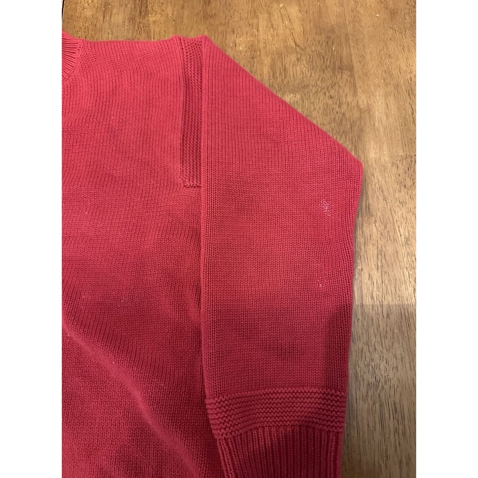 Ralph Lauren Lauren Ralph Lauren Women’s Henley Sweater Red Petite Medium Cotton Knit Size M / US 6-8 / IT 42-44 - 3 Thumbnail