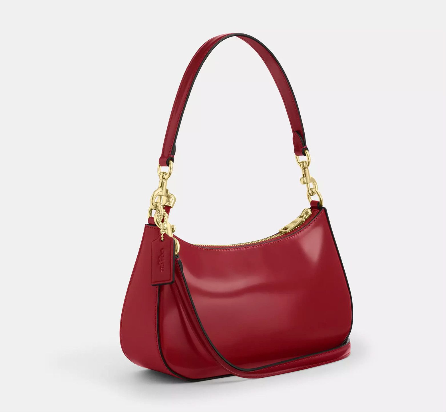 Coach NWT Coach CV938 Teri Shoulder Bag Gold/Ruby Size ONE SIZE - 10 Thumbnail