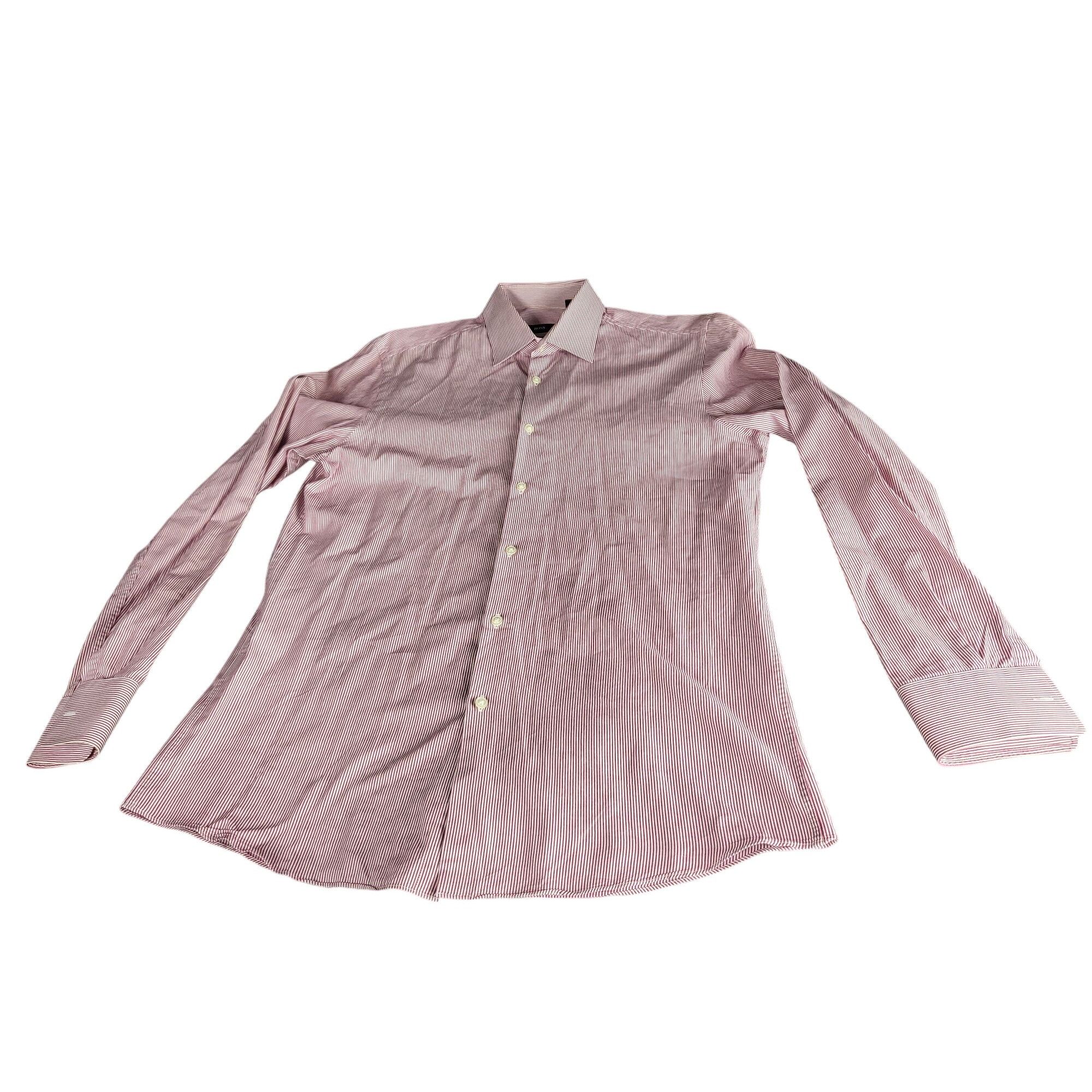 Hugo Boss Boss Hugo Boss Sharp Fit Shirt Men Sz M Striped Red Candy Ca Size US M / EU 48-50 / 2 - 1 Thumbnail
