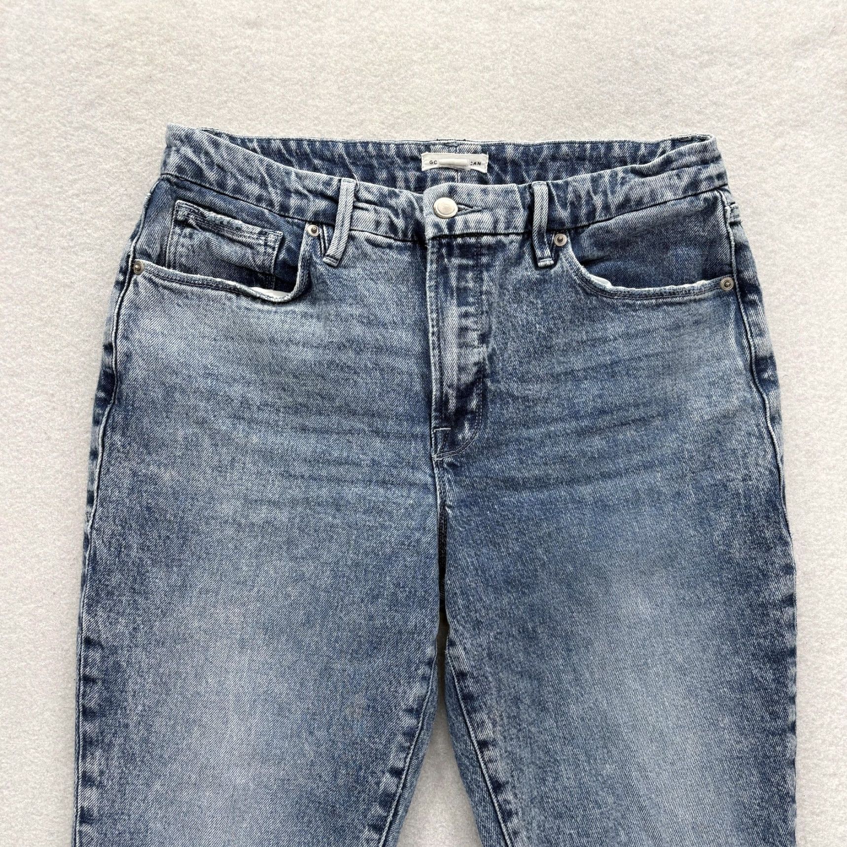 Good American Good American Jeans Womens 8 High Rise Slim Straight Blue Denim 29 in 5-Pocket Stretch Cotton Blend Spandex Size 30" / US 8 / IT 44 - 2 Thumbnail