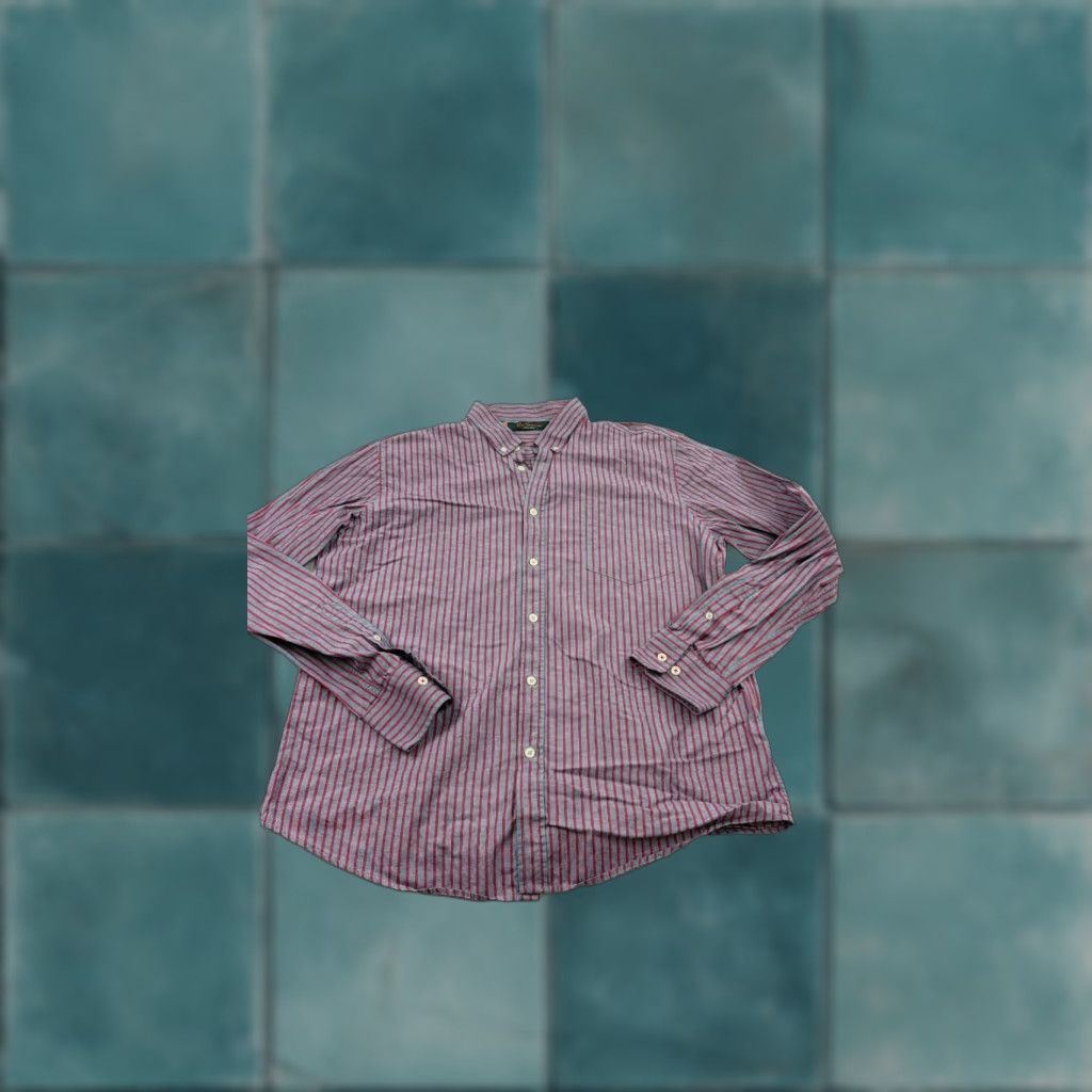 Ben Sherman Ben Sherman Shirt Mens 2XL Gray Red Striped Long Sleeve Button-Down Collared Shirt Casual Outdoor Pocketed Mens 2XL Size US XXL / EU 58 / 5 - 1 Thumbnail