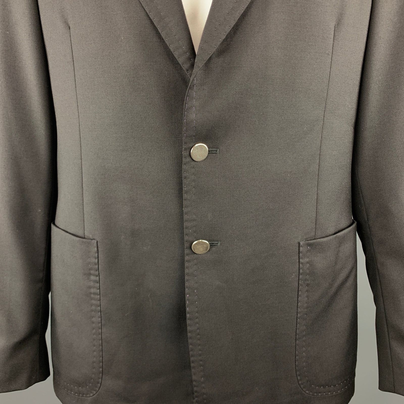 Paul Smith PAUL SMITH 44 Black Wool/Cashmere Notch Lapel Sport Coat Size 44R - 4 Thumbnail