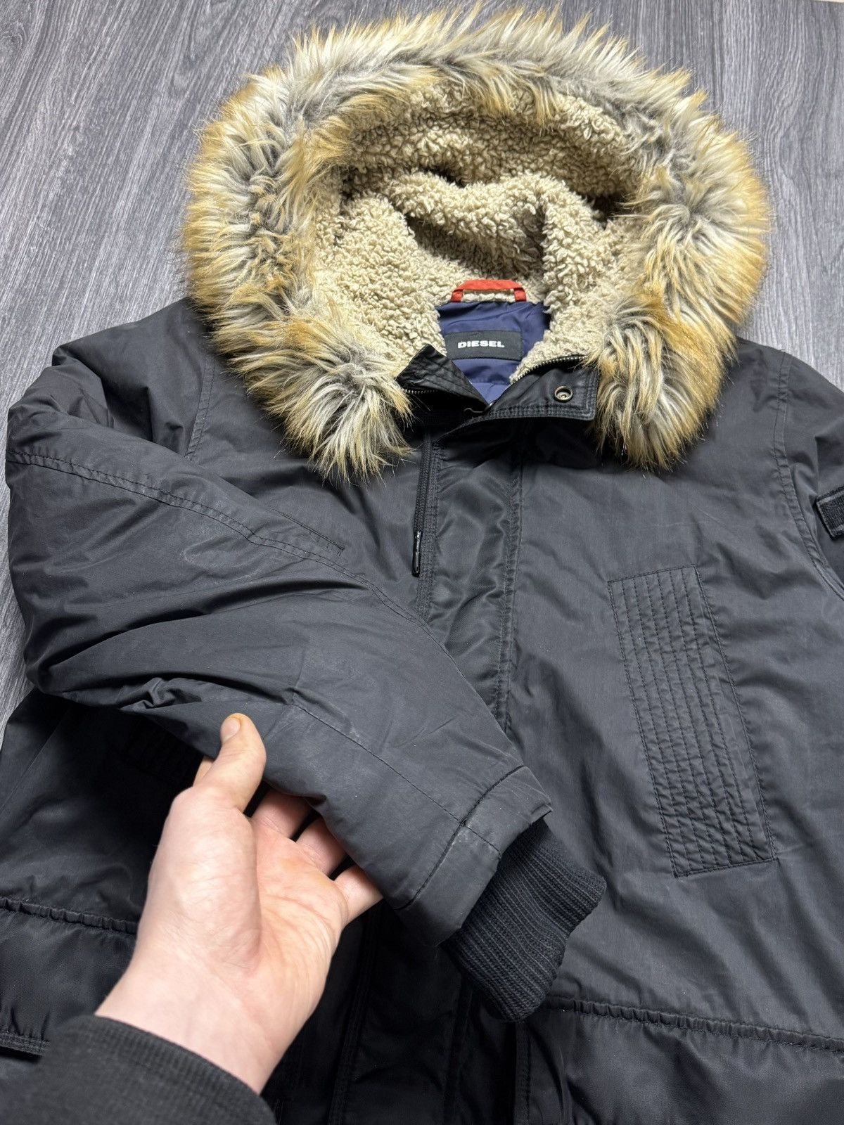 Diesel × Vintage Diesel Zip Fur Hoodie Parka Ifsixwasnine Lgb Style Size US L / EU 52-54 / 3 - 8 Thumbnail