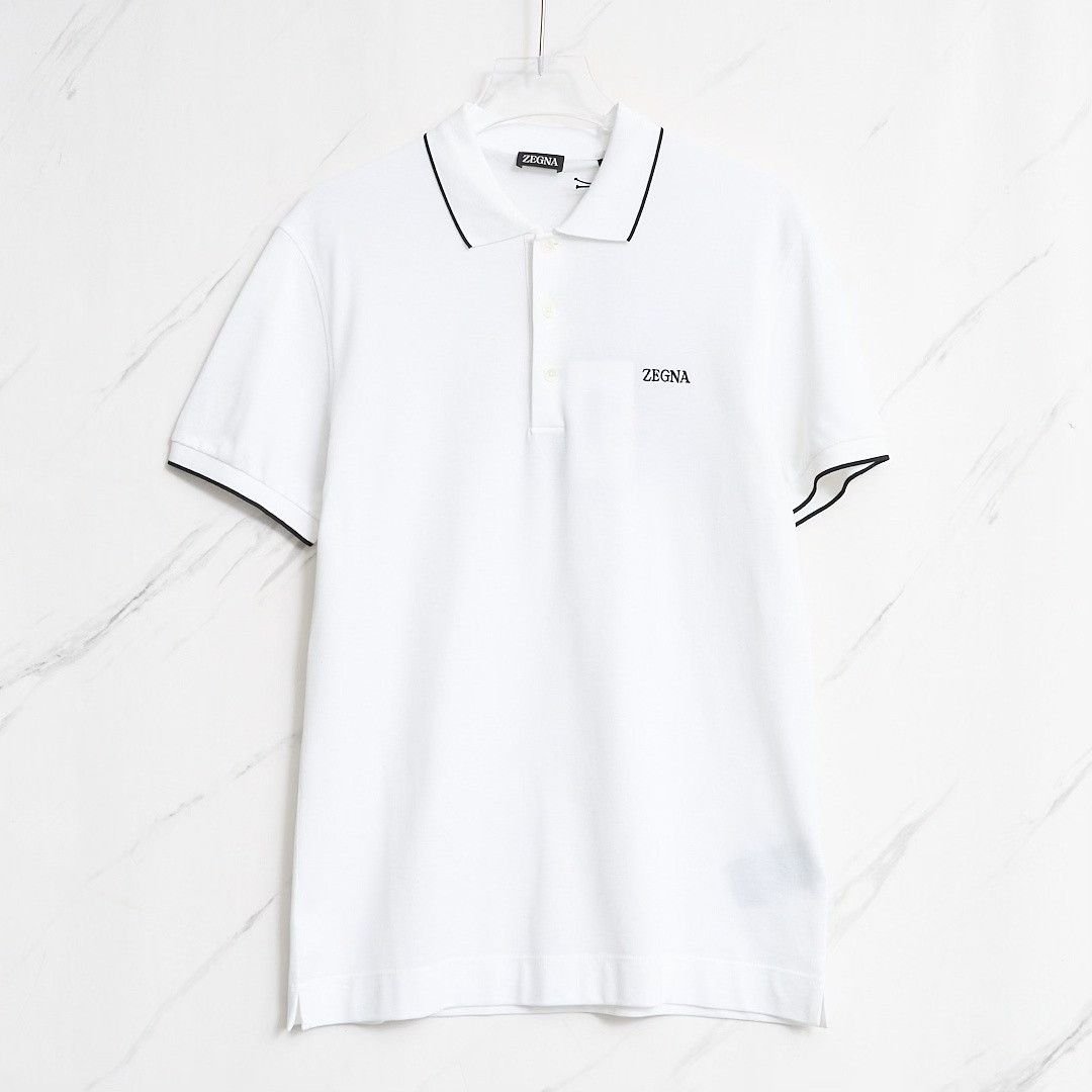 Ermenegildo Zegna ZEGNA Men's Logo Stripe Polo Shirt Size US M / EU 48-50 / 2 - 1 Thumbnail