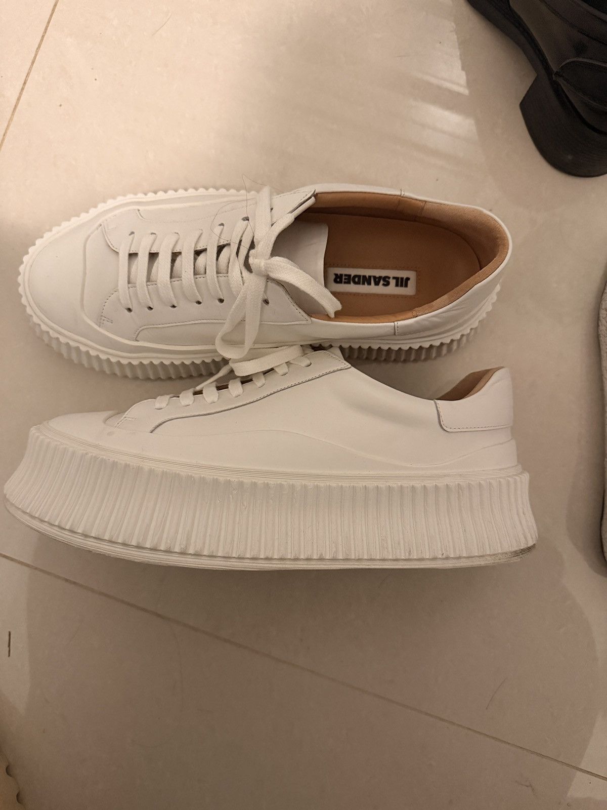 JIL SANDER 40mm Vulcanized leather sneakers