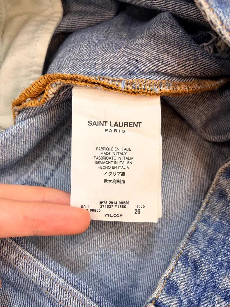Saint Laurent Paris Saint Laurent Paris Light Blue Destroyed Jeans Size US 29 - 4 Thumbnail