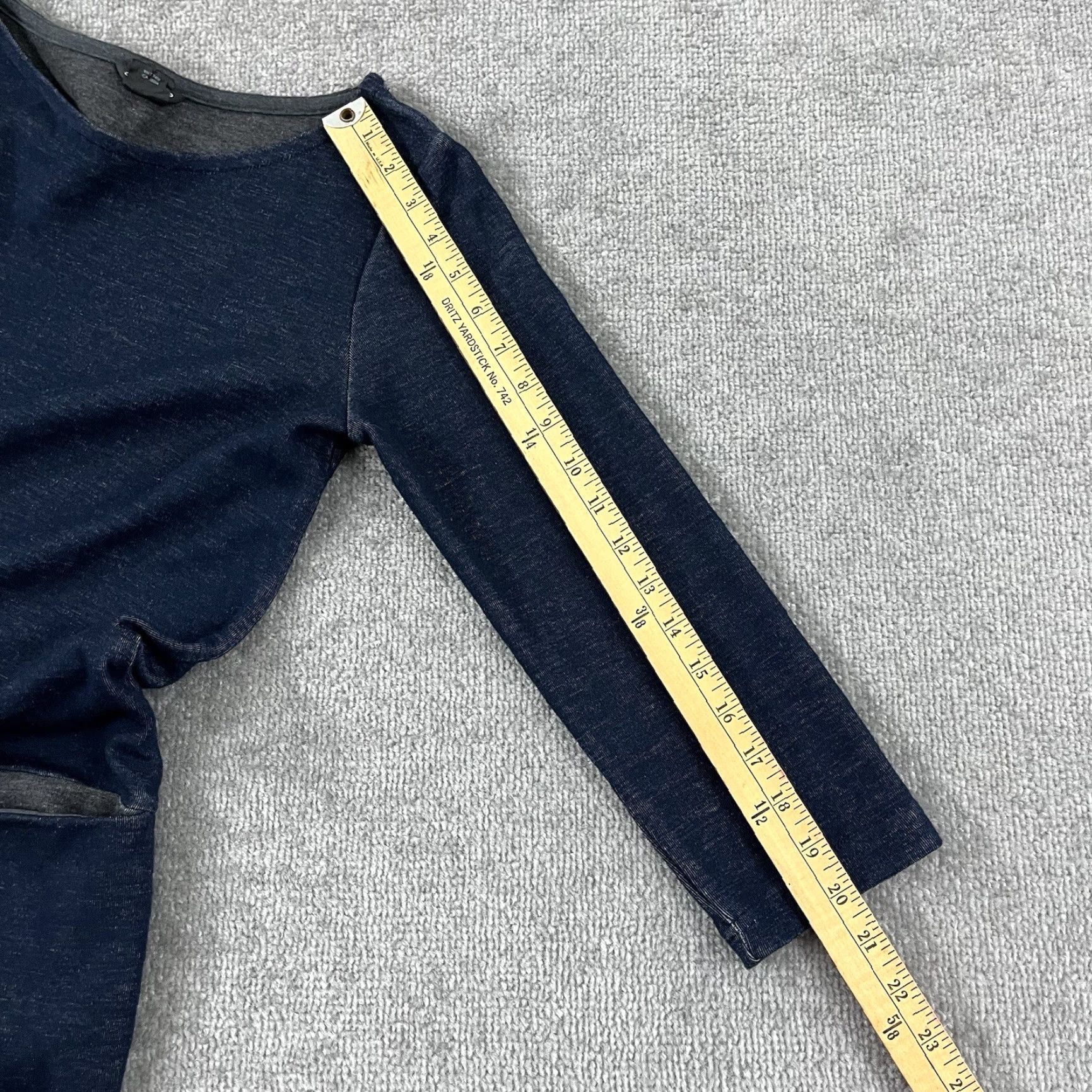 Club Monaco Club Monaco Dress Womens Size 4 Navy Blue 32" Shift Pockets 3/4 Sleeve 6% Wool Size S / US 4 / IT 40 - 6 Thumbnail