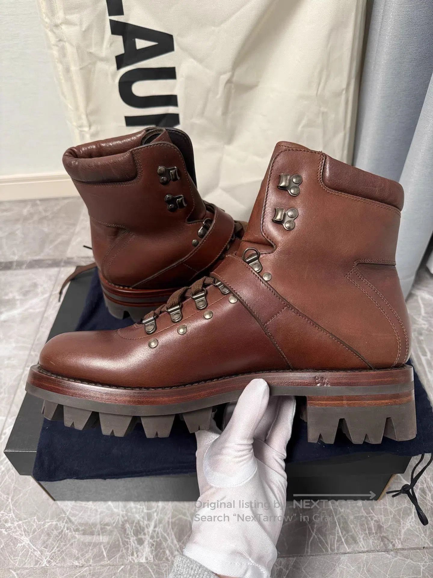 Prada Brown Leather Boots Size 9.5. Size US 9.5 / EU 42-43 - 3 Thumbnail