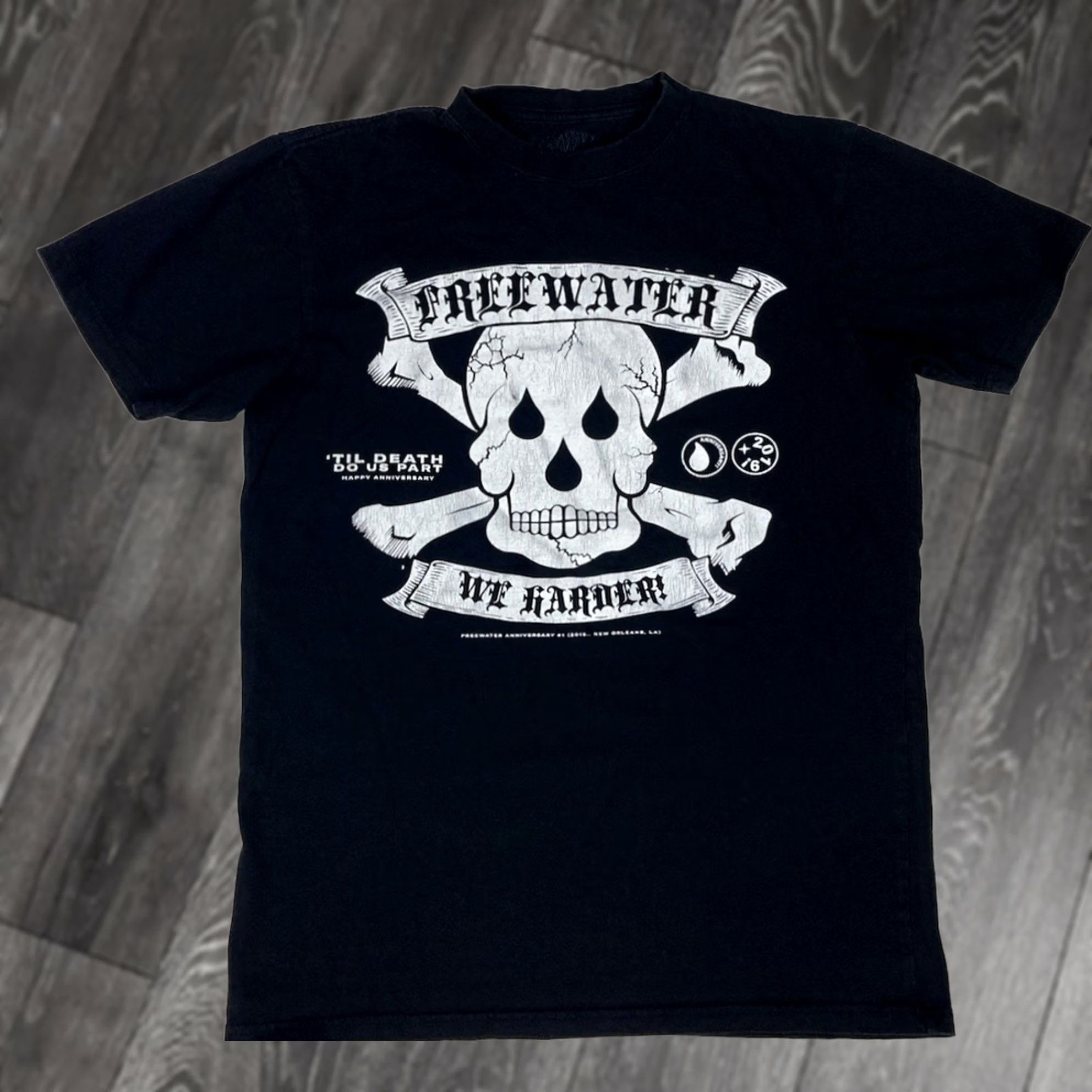 Vintage Freewater Skull Graphic T-shirt Men Medium Black Short Sleeve Size US M / EU 48-50 / 2 - 1 Thumbnail