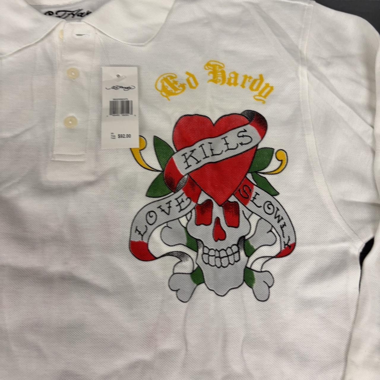 Ed Hardy Y2K Ed Hardy Polo Love kills slowly shirt double sided print Size US L / EU 52-54 / 3 - 3 Thumbnail