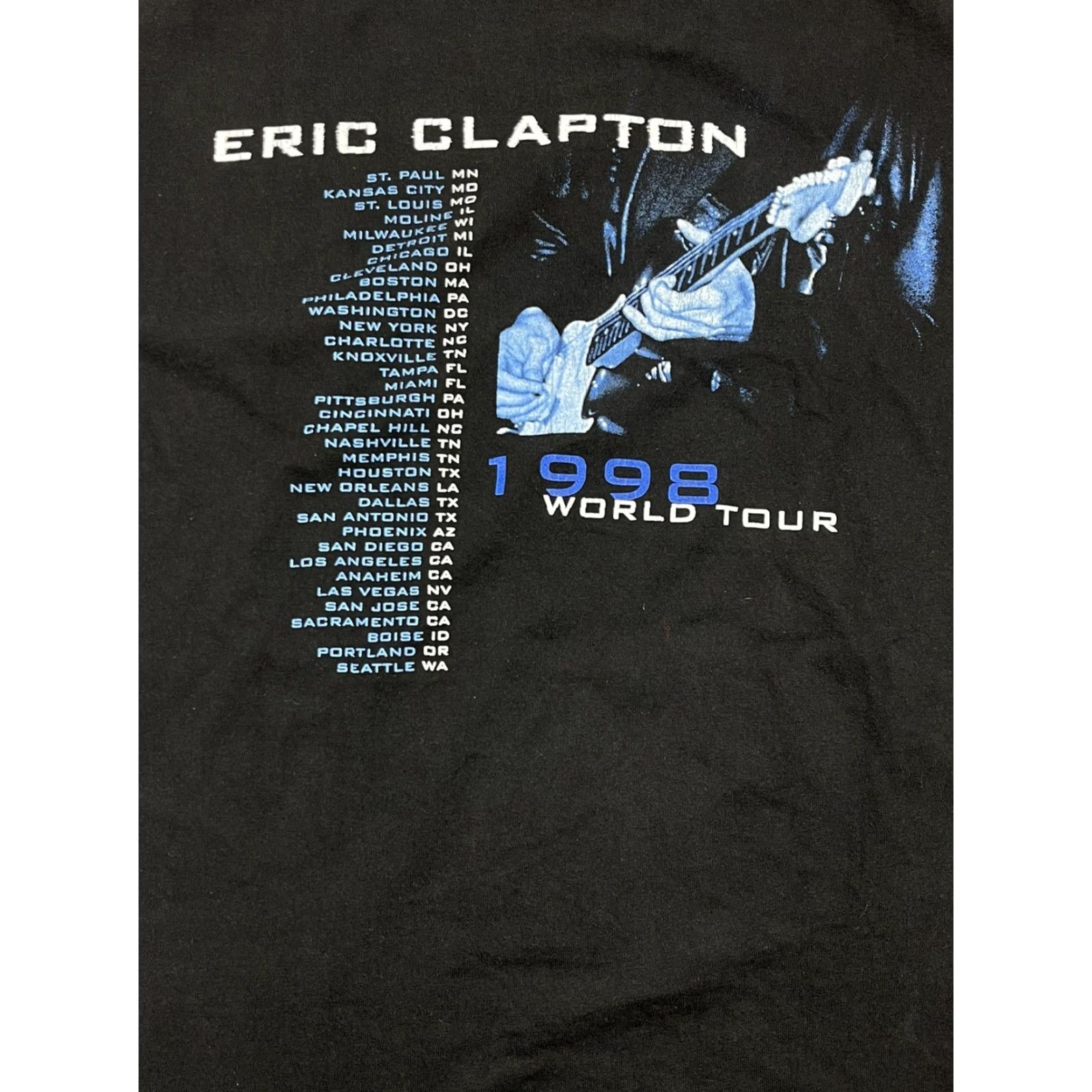 Hanes VINTAGE Eric Clapton T Shirt 90s World Tour Concert Music USA Mens Sz L Shirt Size US L / EU 52-54 / 3 - 5 Thumbnail