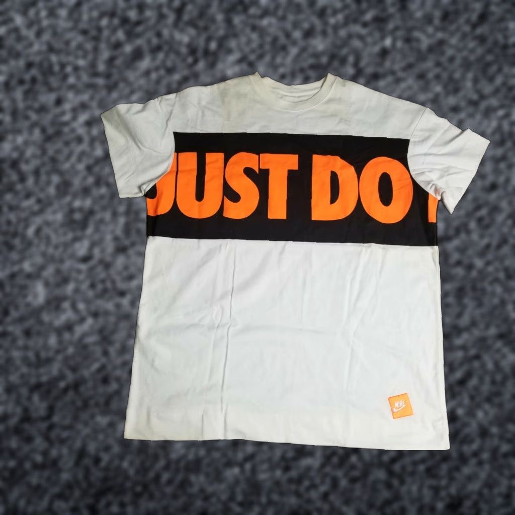 Nike Nike Just Do It Spellout Swoosh T-Shirt 90s Retro Men's 2XL Heavyweight Bleached White Short Sleeve Size US XXL / EU 58 / 5 - 1 Thumbnail