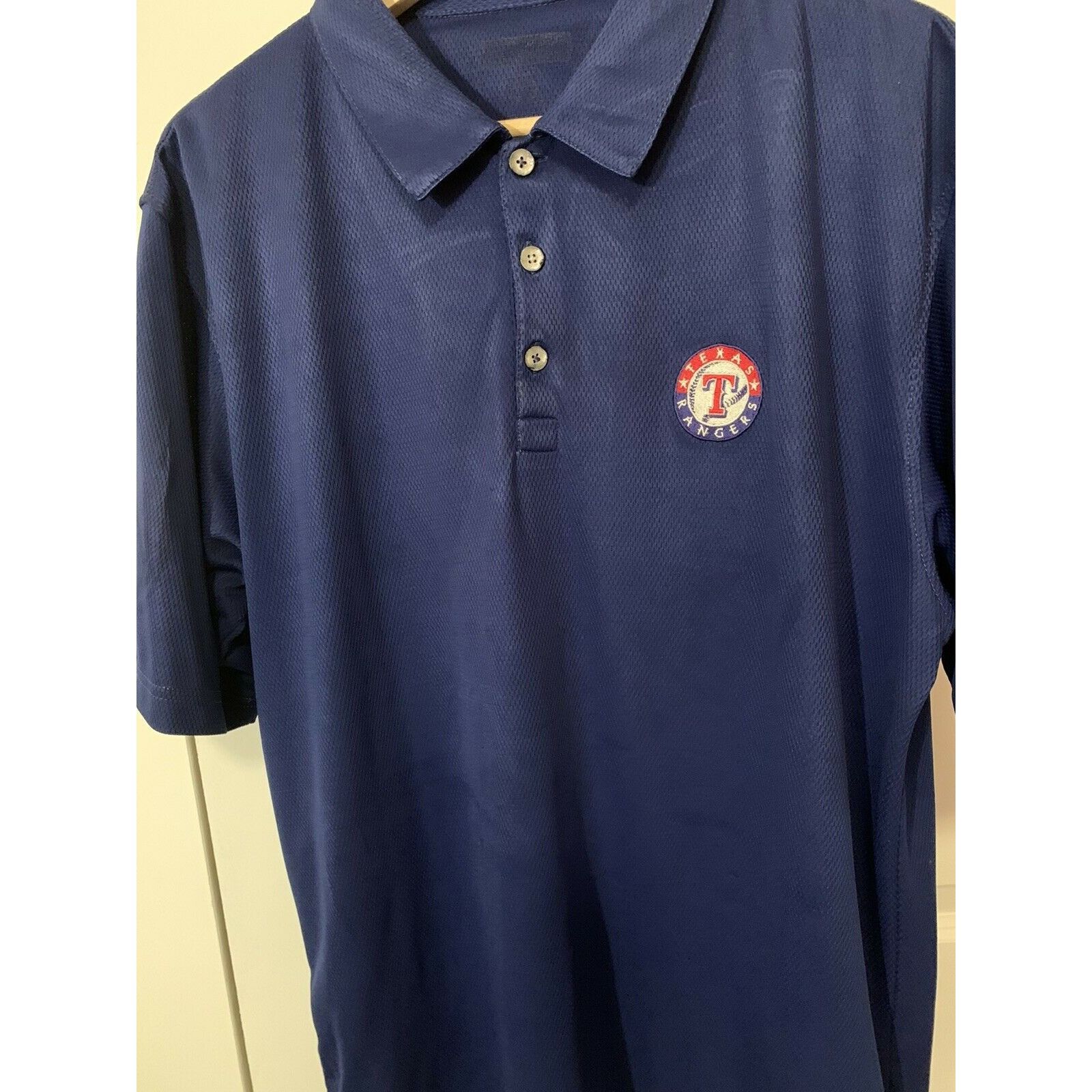 Antigua Texas RANGERS Baseball MLB Blue Men's Sz L Polo Shirt Size US L / EU 52-54 / 3 - 4 Thumbnail