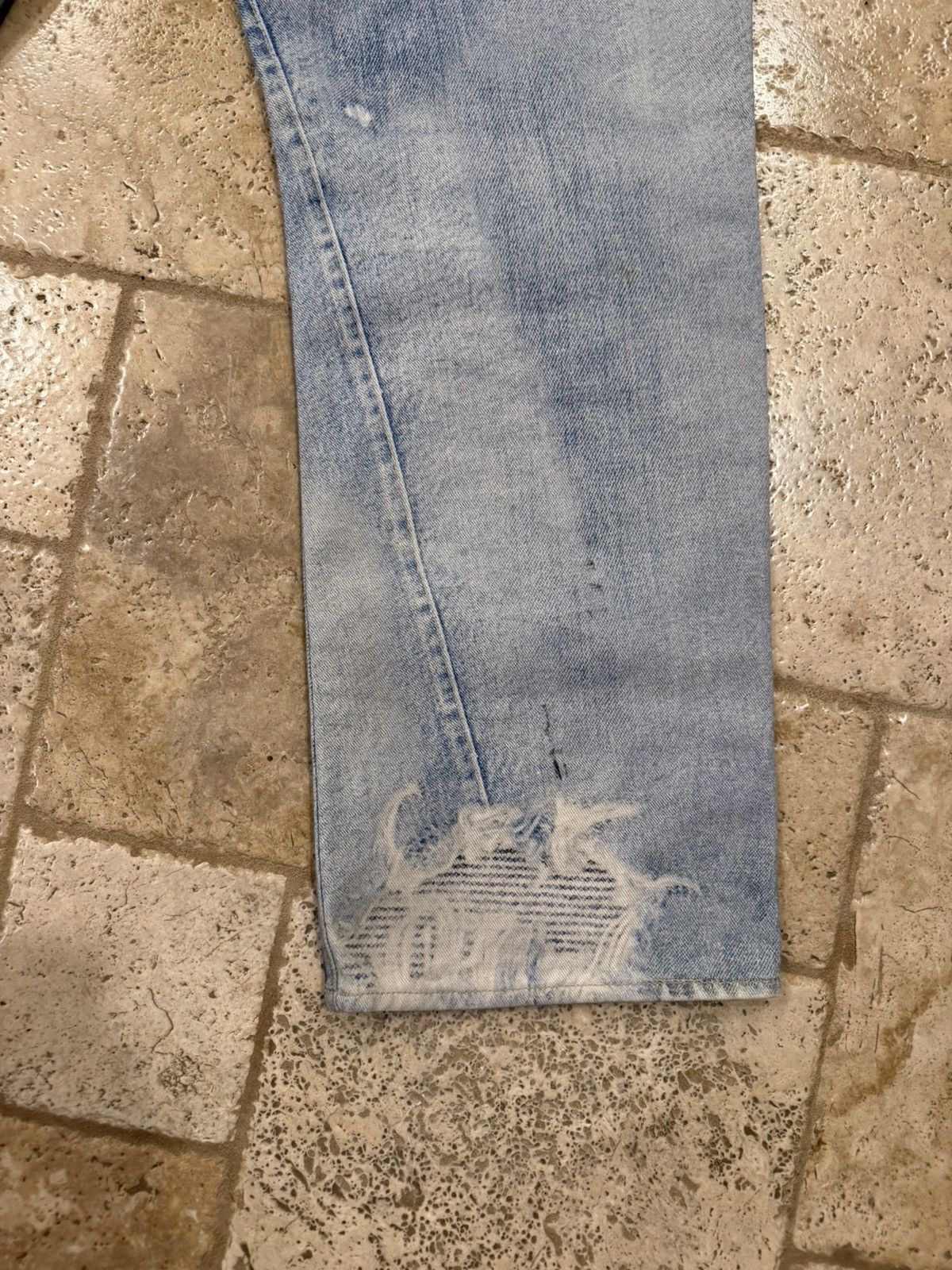 Our Legacy Our Legacy Third Cut Thompe Digital Print Blue Denim Jeans Size US 33 - 8 Thumbnail