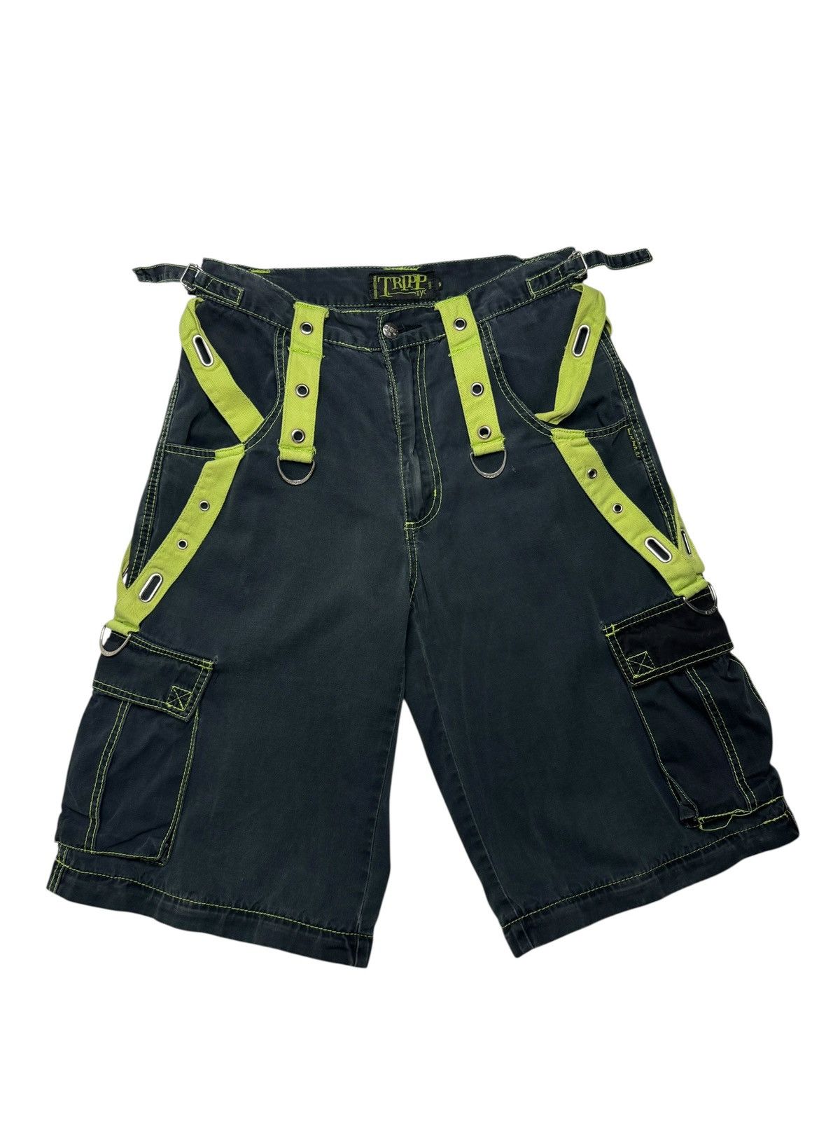 パンツ Tripp NYC x XU bondage baggy shorts TRIPP NYC MEN'S XL CARGO ZIP-OFF SHORTS GOTH RAVE BONDAGE