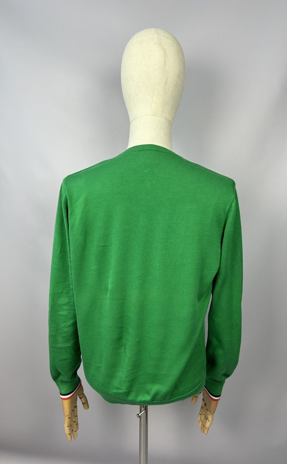 Lacoste Lacoste Live Green V-Neck Cotton Jumper Sweater Size 4 / L Size US L / EU 52-54 / 3 - 4 Thumbnail