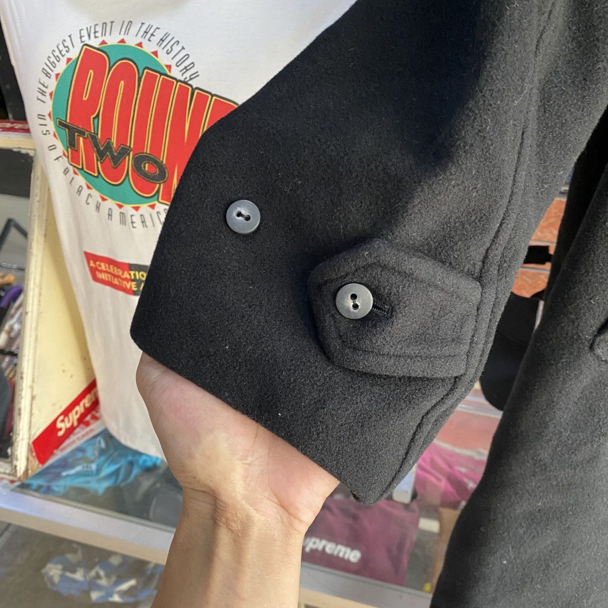 Moschino VINTAGE RARE‼️Moschino Uomo Black Wool Coat Japan Size L Size US L / EU 52-54 / 3 - 7 Thumbnail