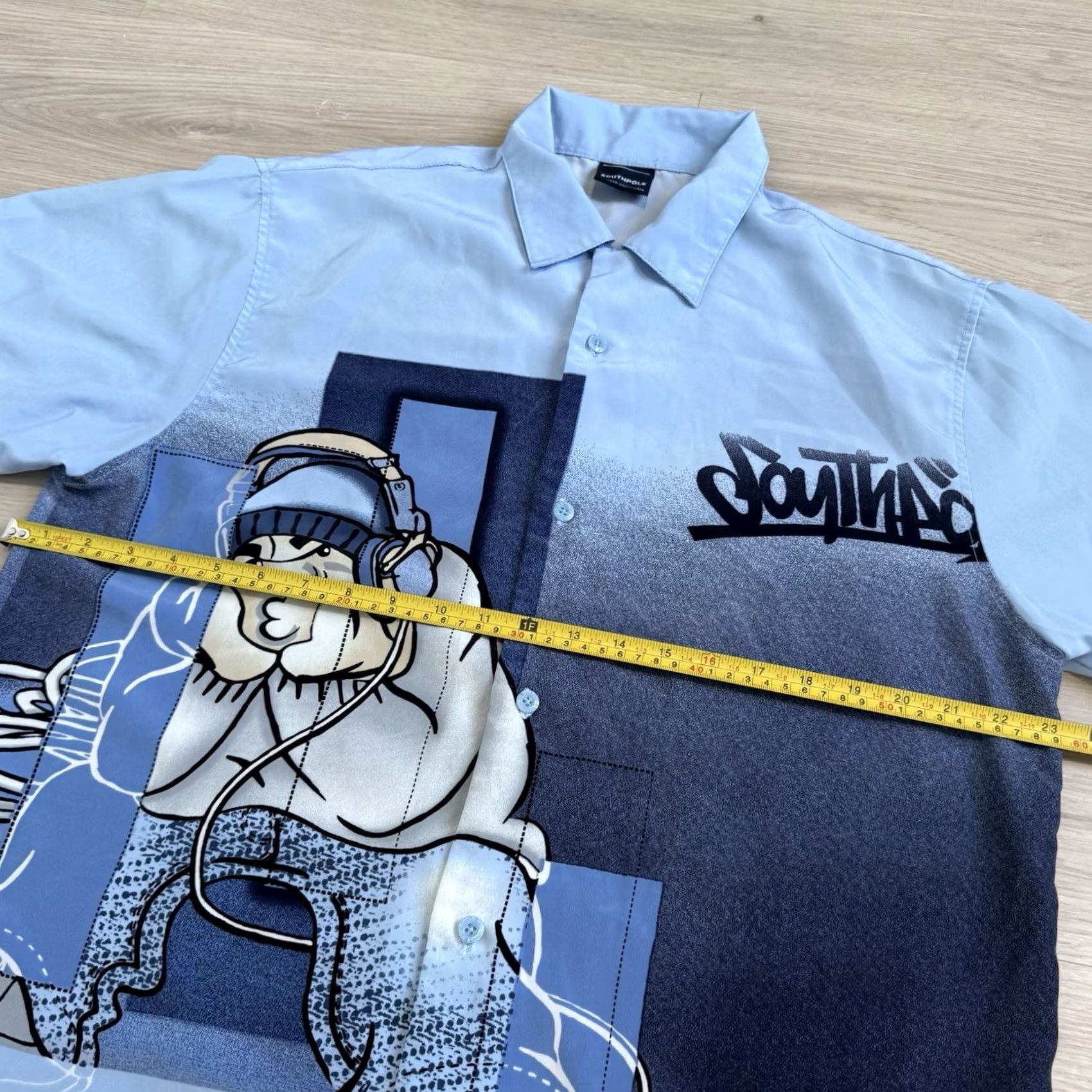 Southpole VINTAGE Southpole Shirt Mens M Blue DJ Rap Button Up Skater Hip Hop Retro Y2K Mens Size US M / EU 48-50 / 2 - 6 Thumbnail