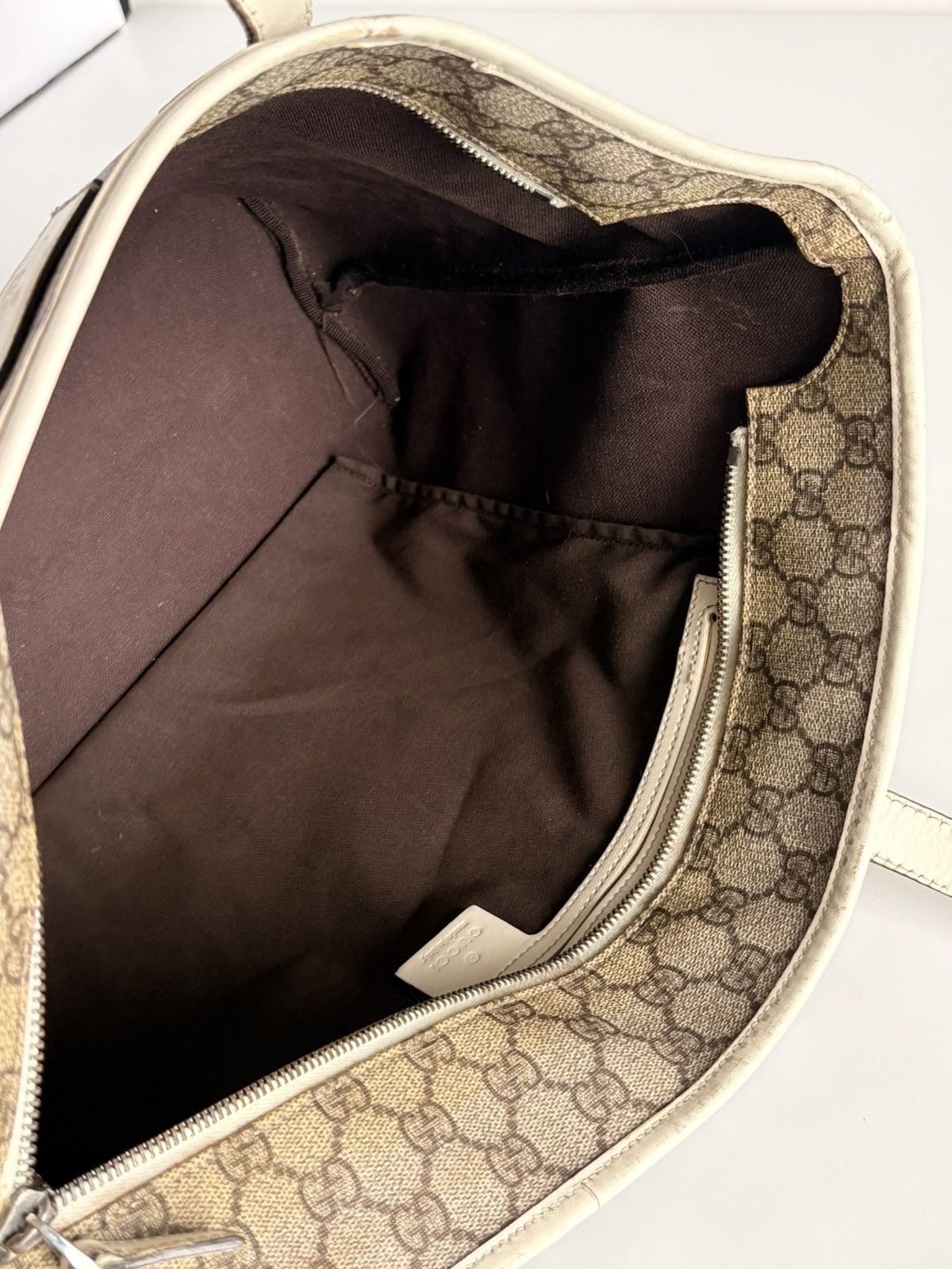 Gucci Gucci Supreme GG Monogram Large Tote Bag PVC Canvas White Size ONE SIZE - 21 Thumbnail
