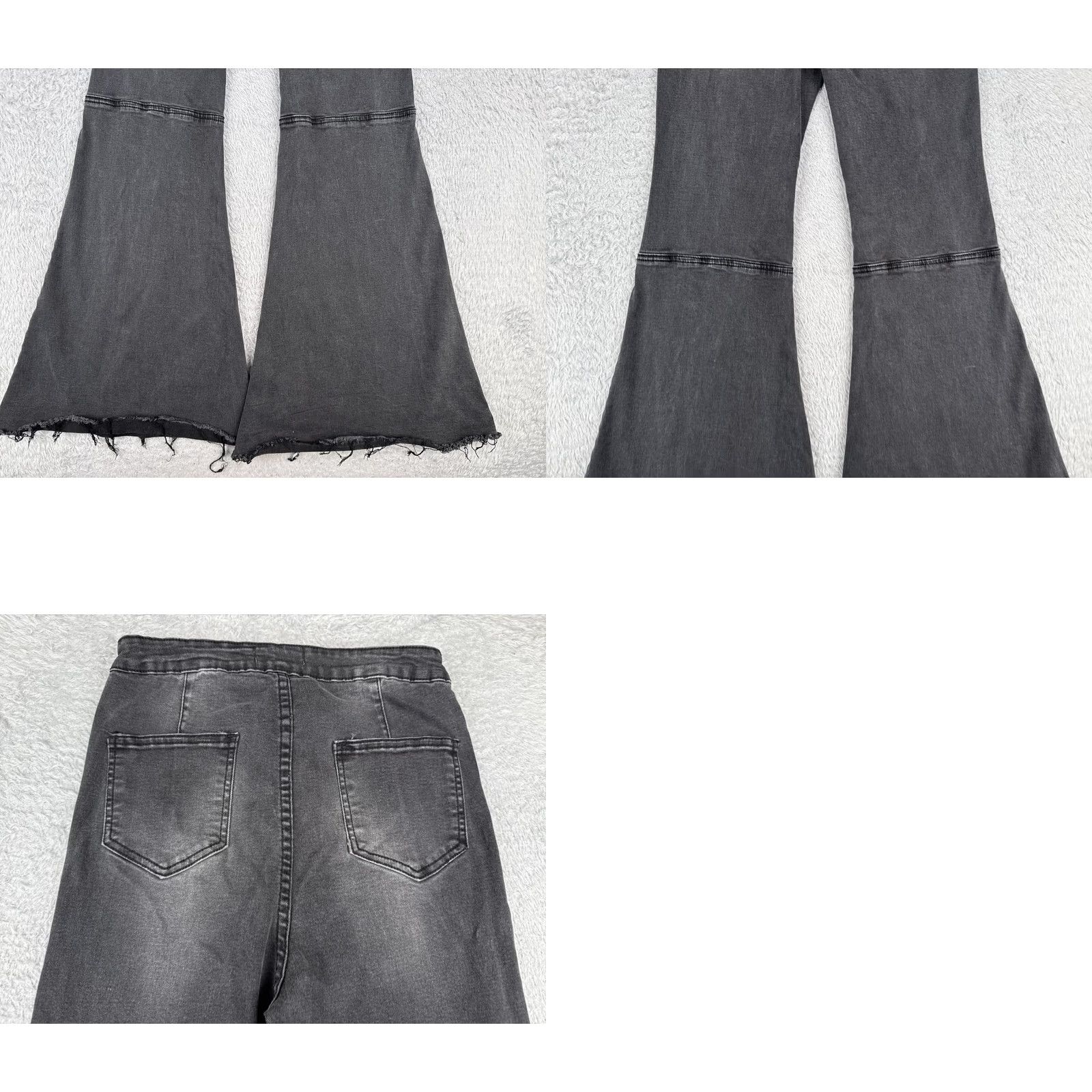 Free People Free People Jeans Women 24 Black Denim Flared High Rise Wide Leg 30 Inseam 24x30 Vintage No Size 42" / US 20 - 10 Thumbnail