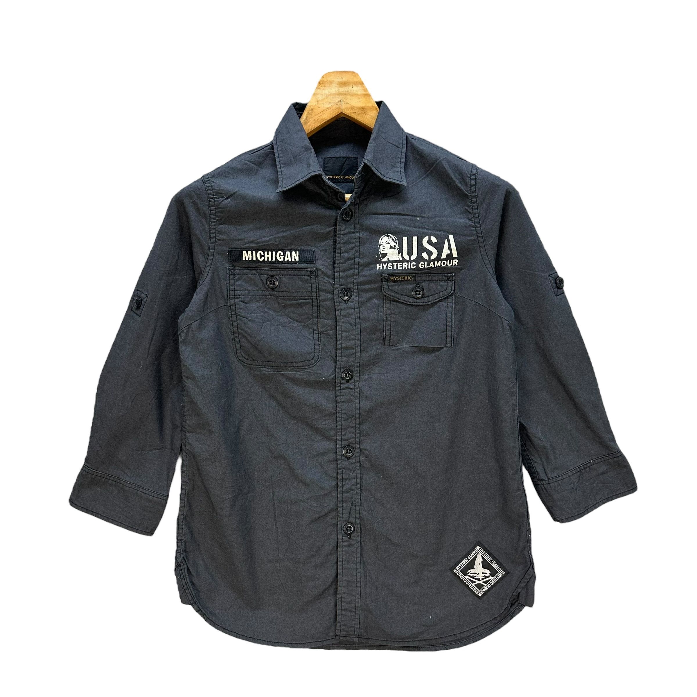 Hysteric Glamour HYSTERIC GLAMOUR 3 Quarter Sleeve Button Up Shirt #A55-1265 Size US XS / EU 42 / 0 - 1 Thumbnail