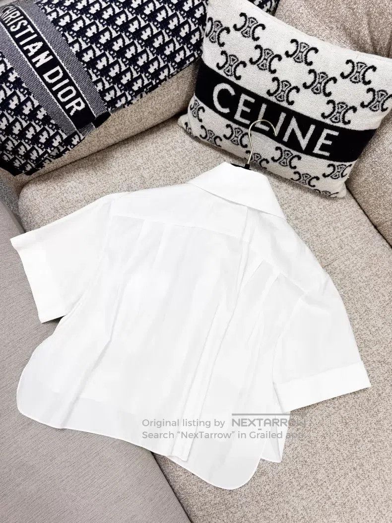 Chanel Chanel Black letter logo lapel short-sleeved short shirt Size XXS / US 00 / IT 34 - 3 Thumbnail