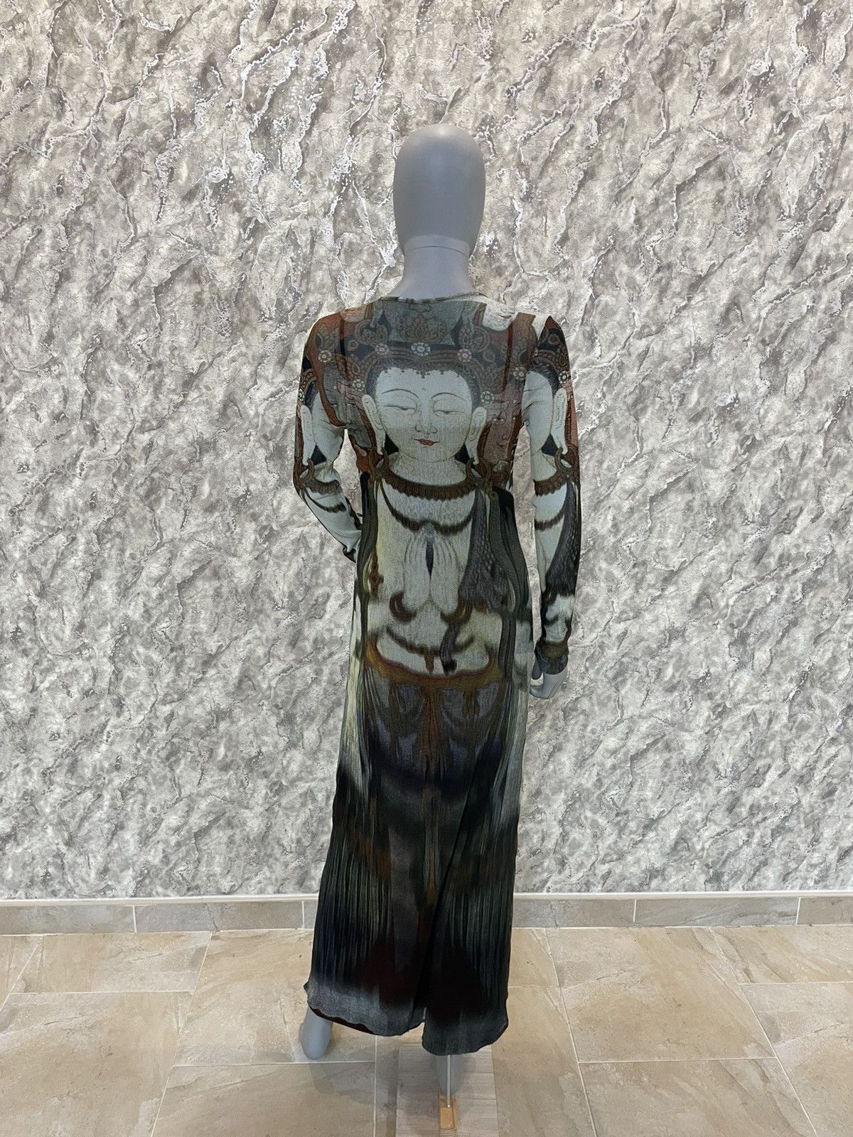 Vivienne Tam Vivienne Tam Floor Length 1997 Long Sleeve Mesh Buddha Dress Size XS / US 0-2 / IT 36-38 - 8 Thumbnail