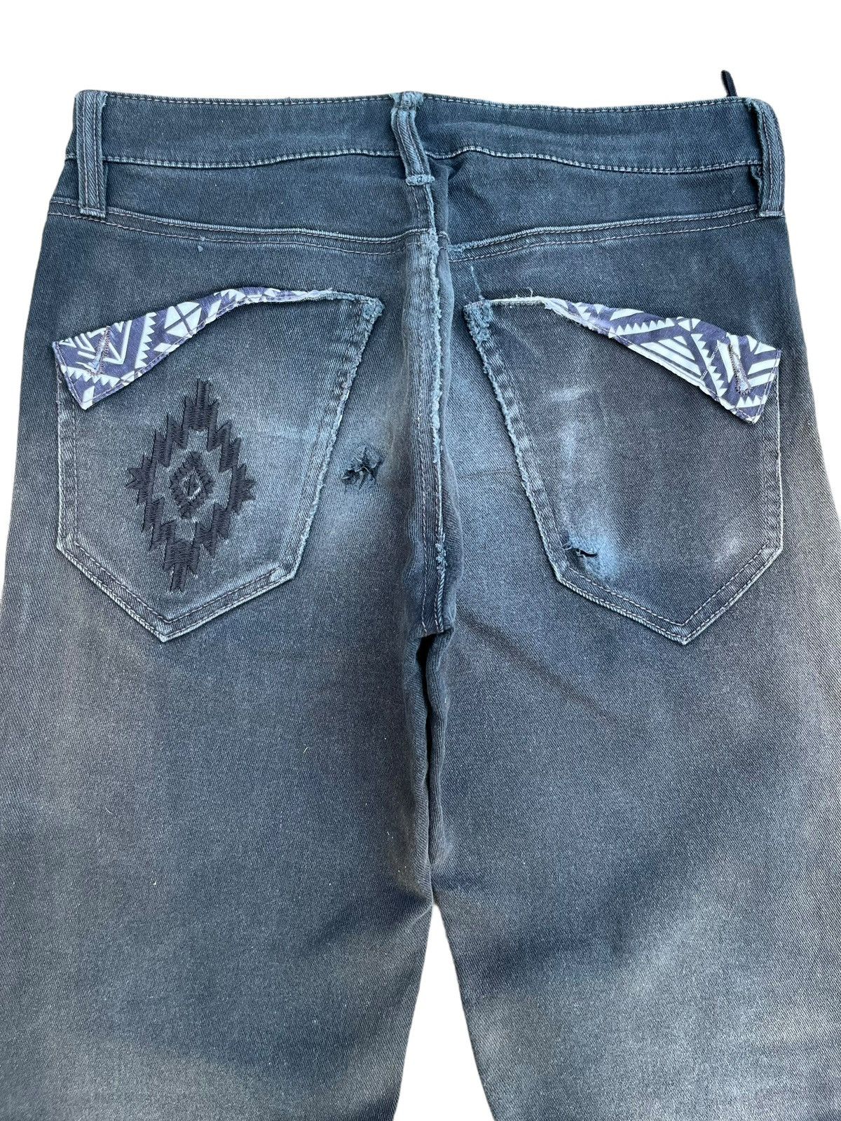 Japanese Brand Vintage Japanese Black Mud Faded Washed Chimayo Pocket Jeans Size US 31 - 4 Thumbnail