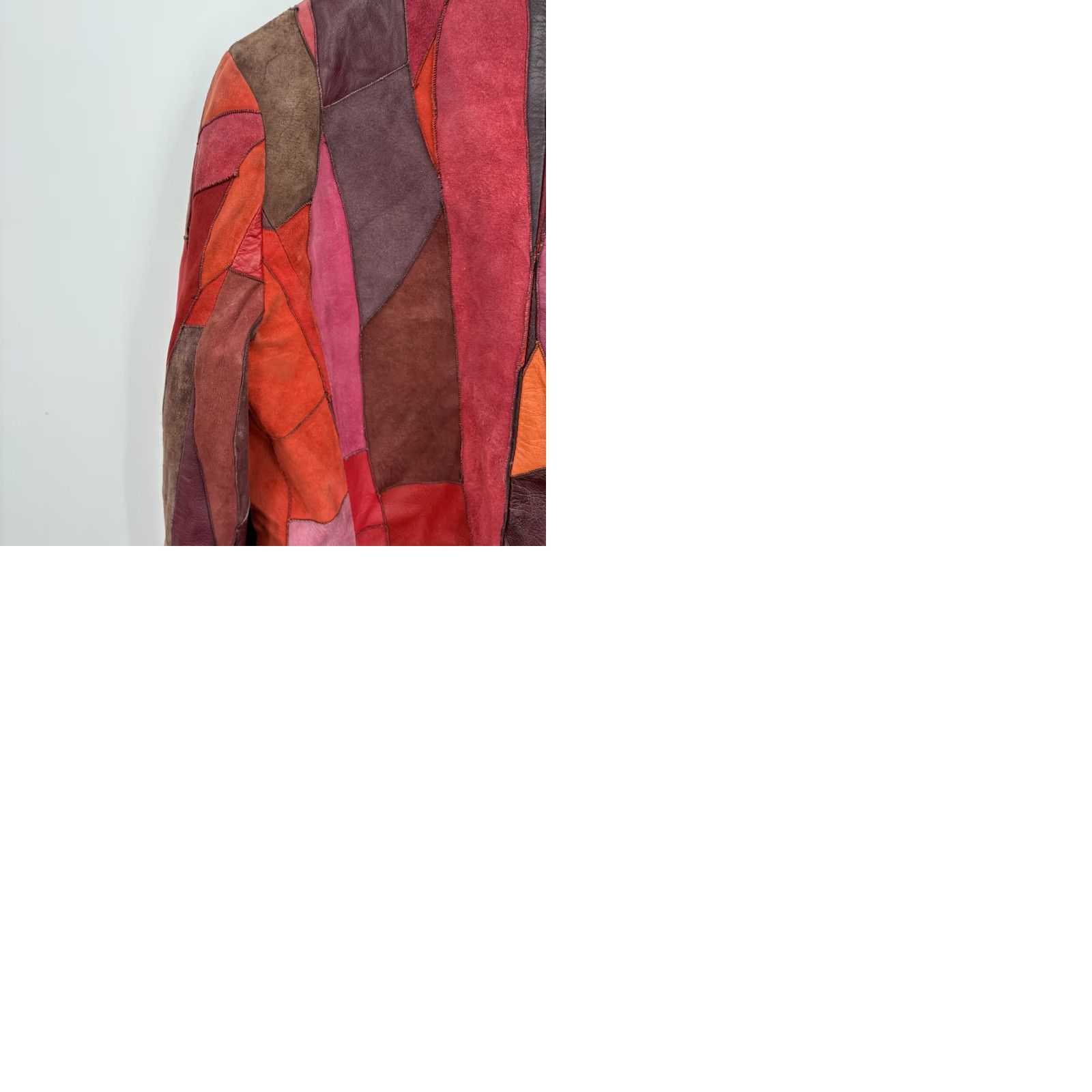 Vintage VINTAGE Suede Leather Patchwork Jacket Small Whimsigoth Witchy 90s ASO Charmed Womens Jacket Size S / US 4 / IT 40 - 9 Thumbnail
