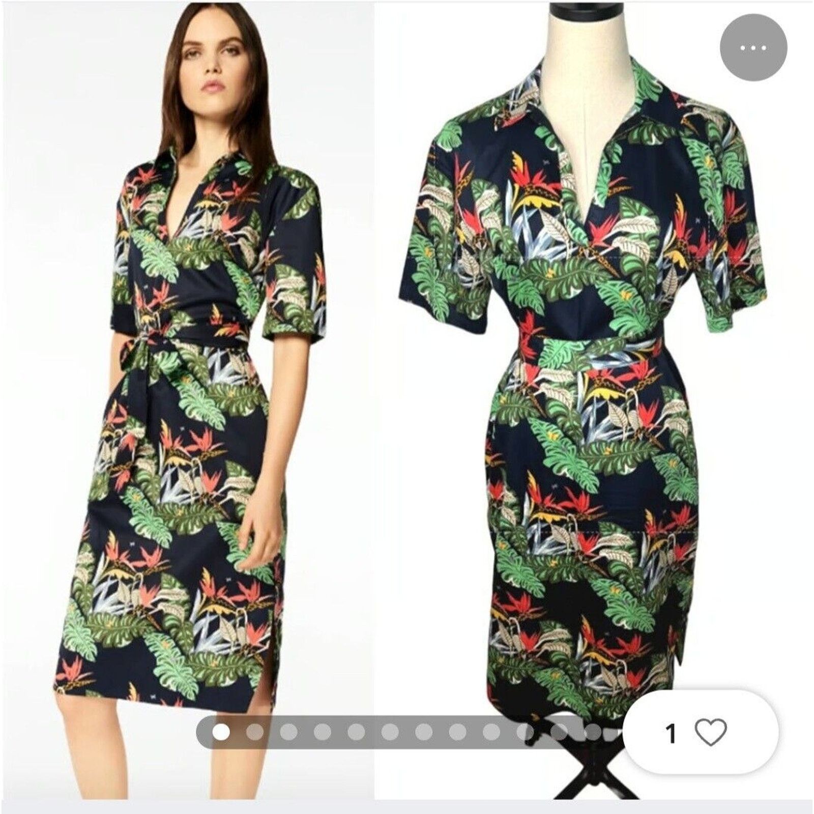 Brooks Brothers Brooks Brothers Blue Floral Dress, V-Neck, Pockets, Sz 2 Size XS / US 0-2 / IT 36-38 - 1 Thumbnail