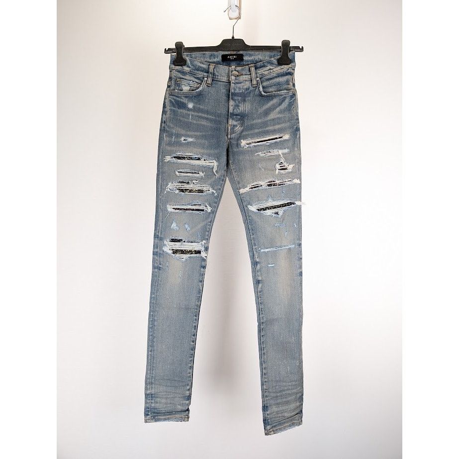 Pre-owned Amiri O1rshd1 Rainbow Paisley Thrasher Jeans In Multi