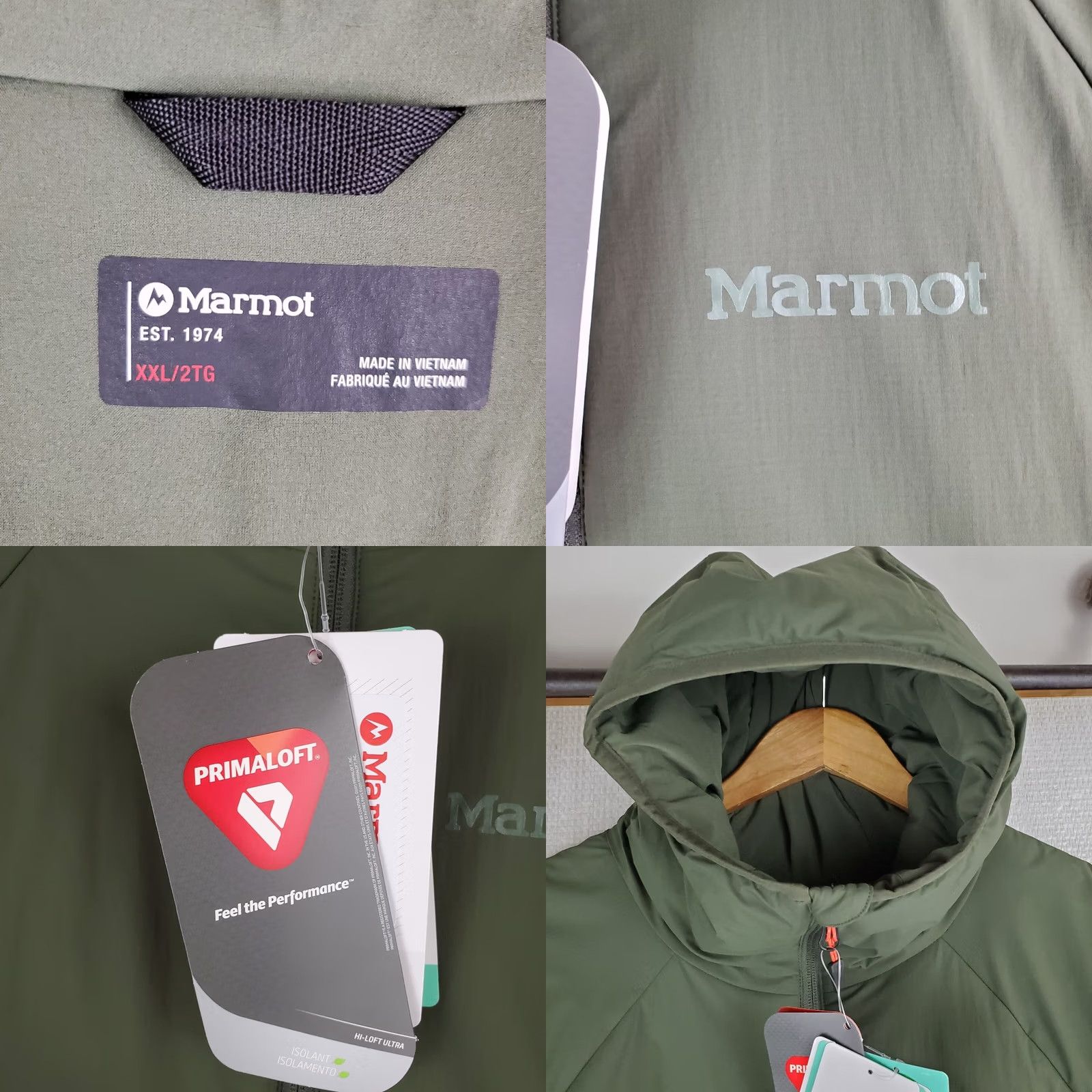 Marmot Marmot Jacket 2XL Hooded Primaloft Silver Insulated Full Zip Nylon Winter Ski Coat Mens Green Od Green Nori Oliv Drab Size US XXL / EU 58 / 5 - 9 Thumbnail