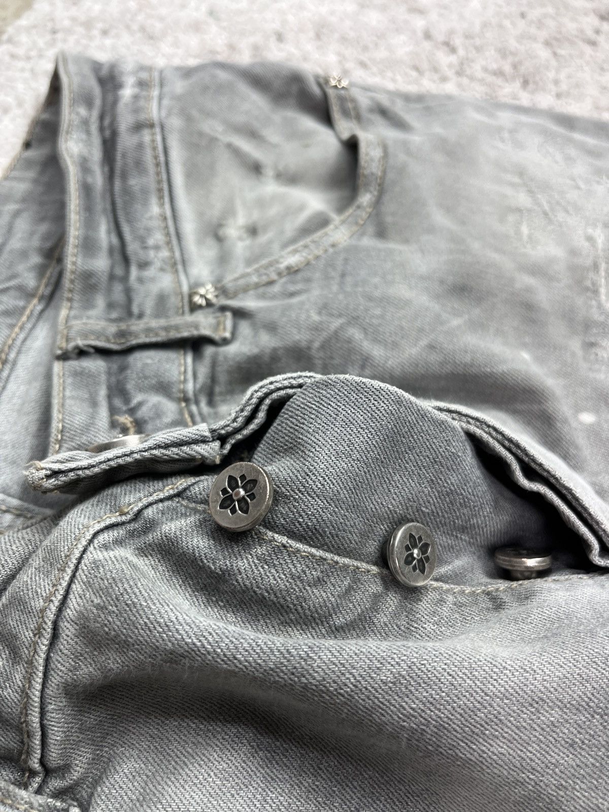 John Richmond RICHMOND DISTRESSED REPAIRED FADED DENIM PANTS - LOT № 3258 Size US 32 / EU 48 - 8 Thumbnail