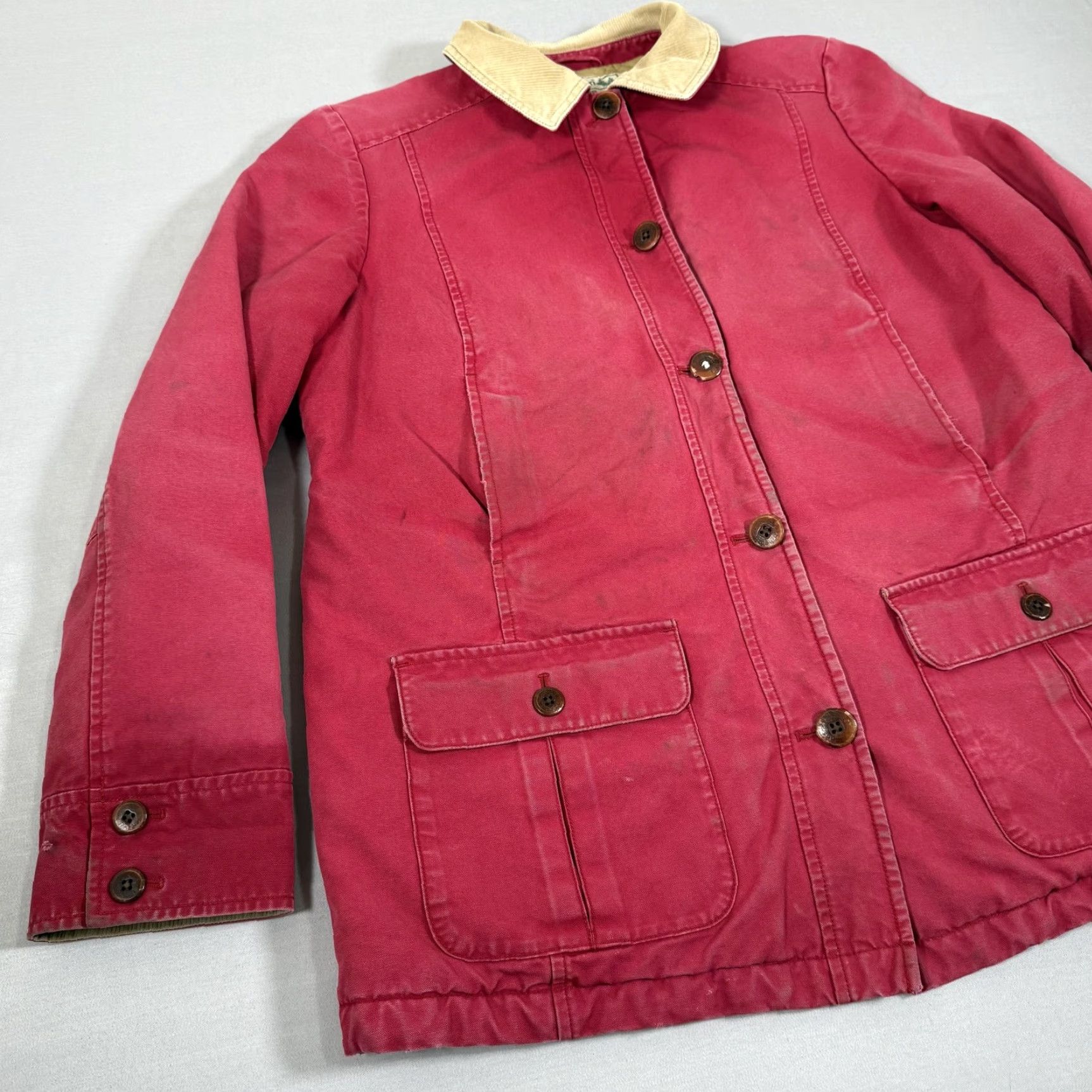 Vintage VINTAGE L.L.Bean Jacket Womens Large Red Canvas Barn Chore Field Coat Lined Outdoor Work Size L / US 10 / IT 46 - 4 Thumbnail