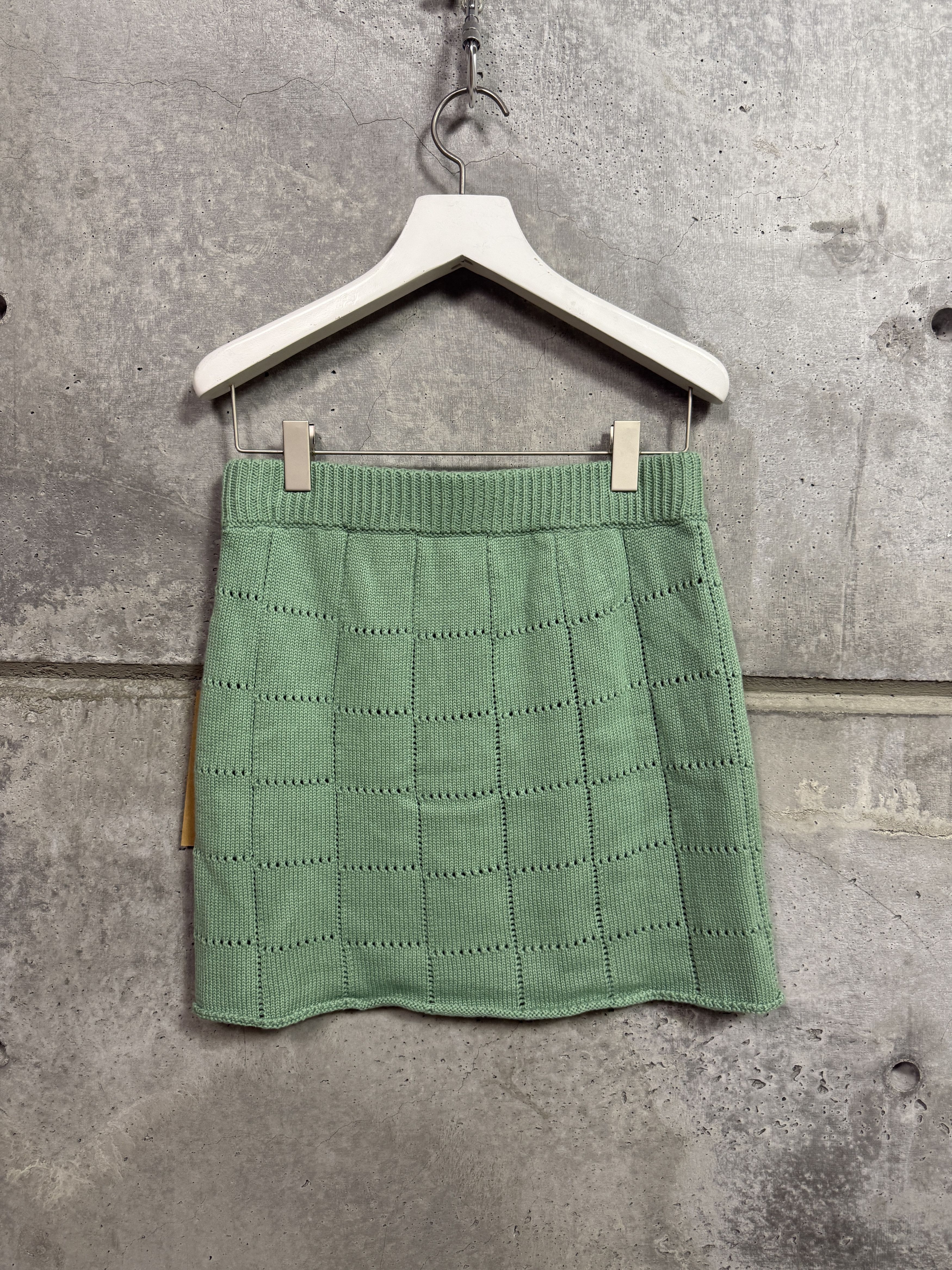 The Elder Statesman $985 The Elder Statesman Mint Grid Pointelle Mini Skirt Size 27" / US 4 / IT 40 - 5 Thumbnail