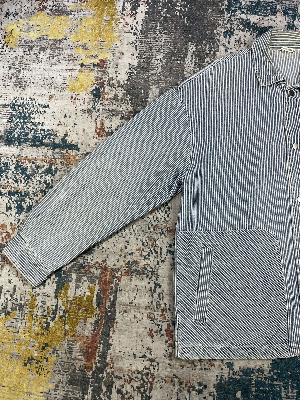 Japanese Brand Jean Helleunt & Create HICKORY STRIPE CHORE Size US XL / EU 56 / 4 - 4 Thumbnail