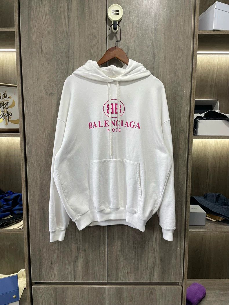 Balenciaga Balenciaga White Pink Hoodie XS New - dmc Size US XS / EU 42 / 0 - 1 Thumbnail