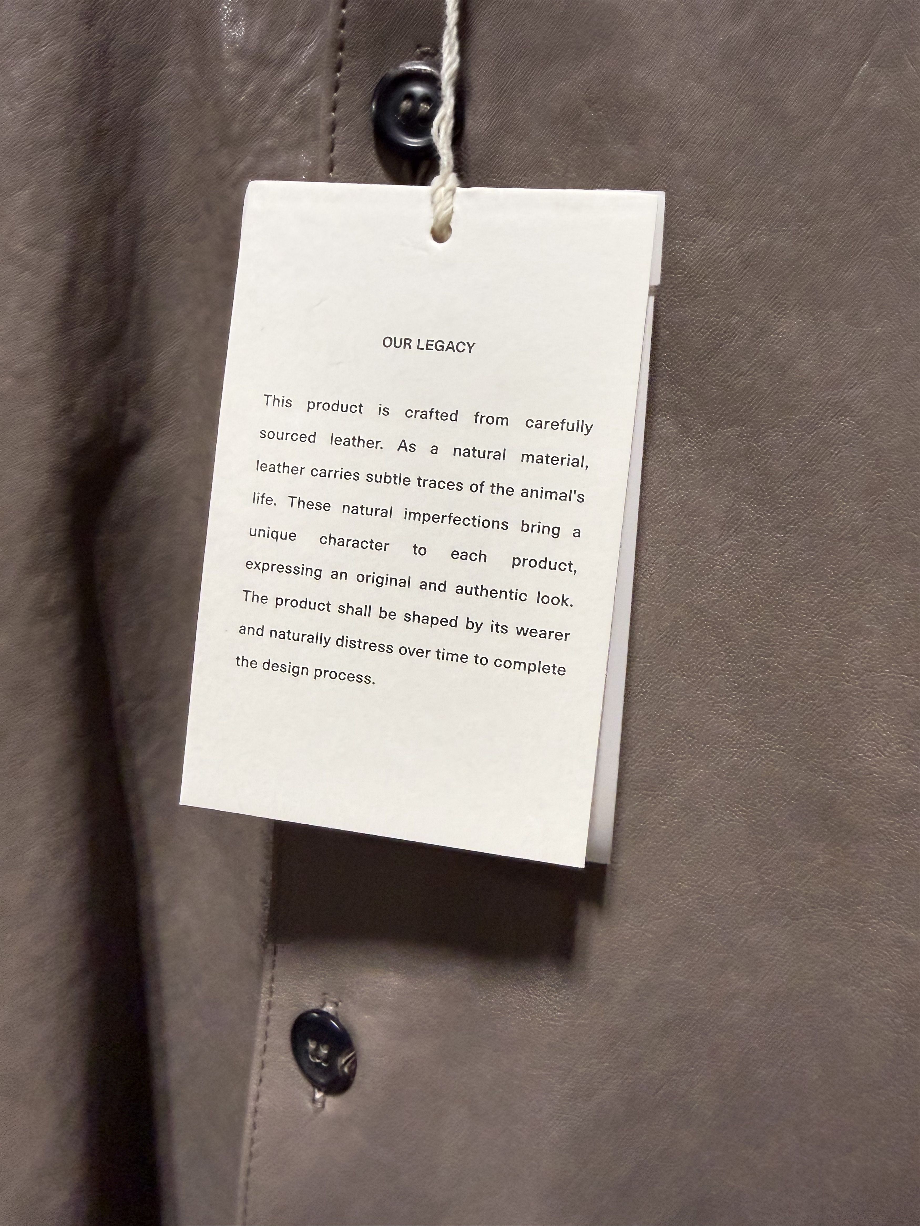 Our Legacy Our Legacy Welding Shirt '70S Grey Velvet Lamb Skin' Size US S / EU 44-46 / 1 - 2 Thumbnail