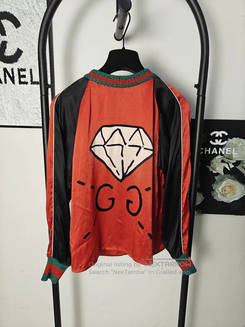 Gucci Gucci Mulberry silk diamond zipper jacket Size US M / EU 48-50 / 2 - 1 Thumbnail