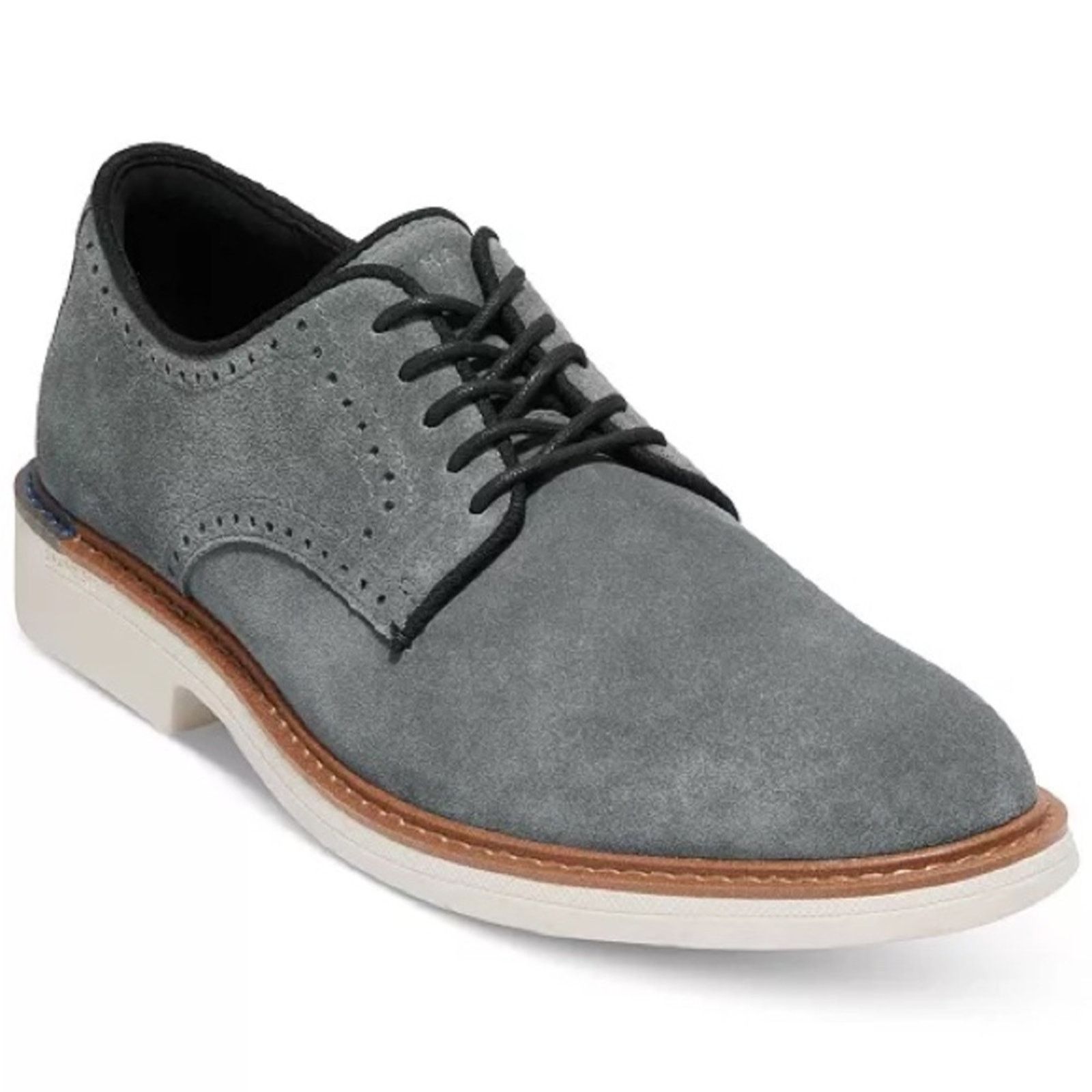 Cole Haan COLE HAAN Soft Blue Suede Leather White Black Derby Oxford Size US 8.5 / EU 41-42 - 1 Thumbnail