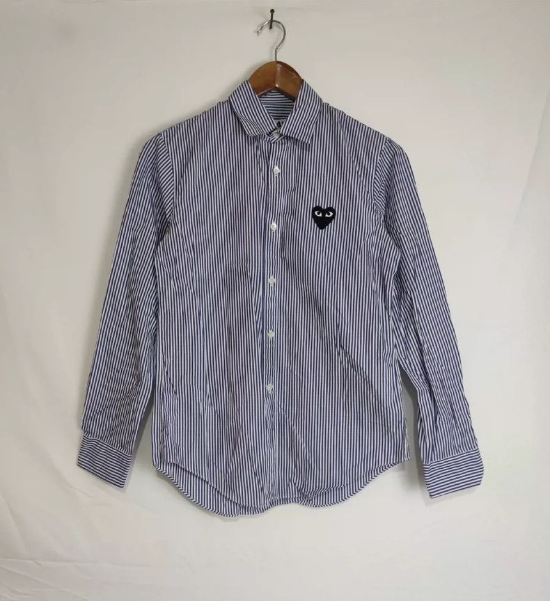 Comme des Garcons Comme Des Garcons Embroidered heart striped shirt 2503-Next Size L / US 10 / IT 46 - 1 Thumbnail